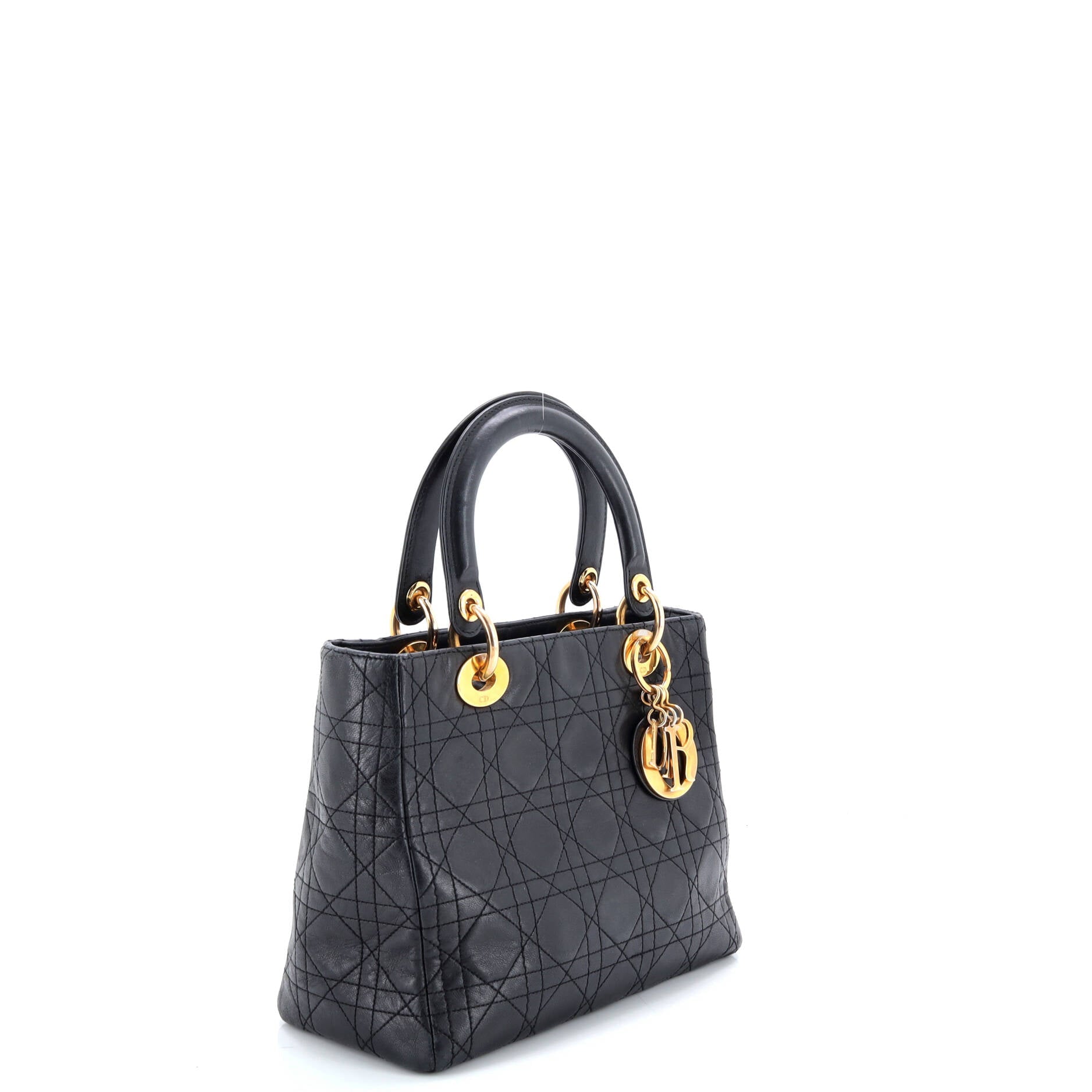Vintage Lady Dior Bag Cannage Quilt Lambskin Medium