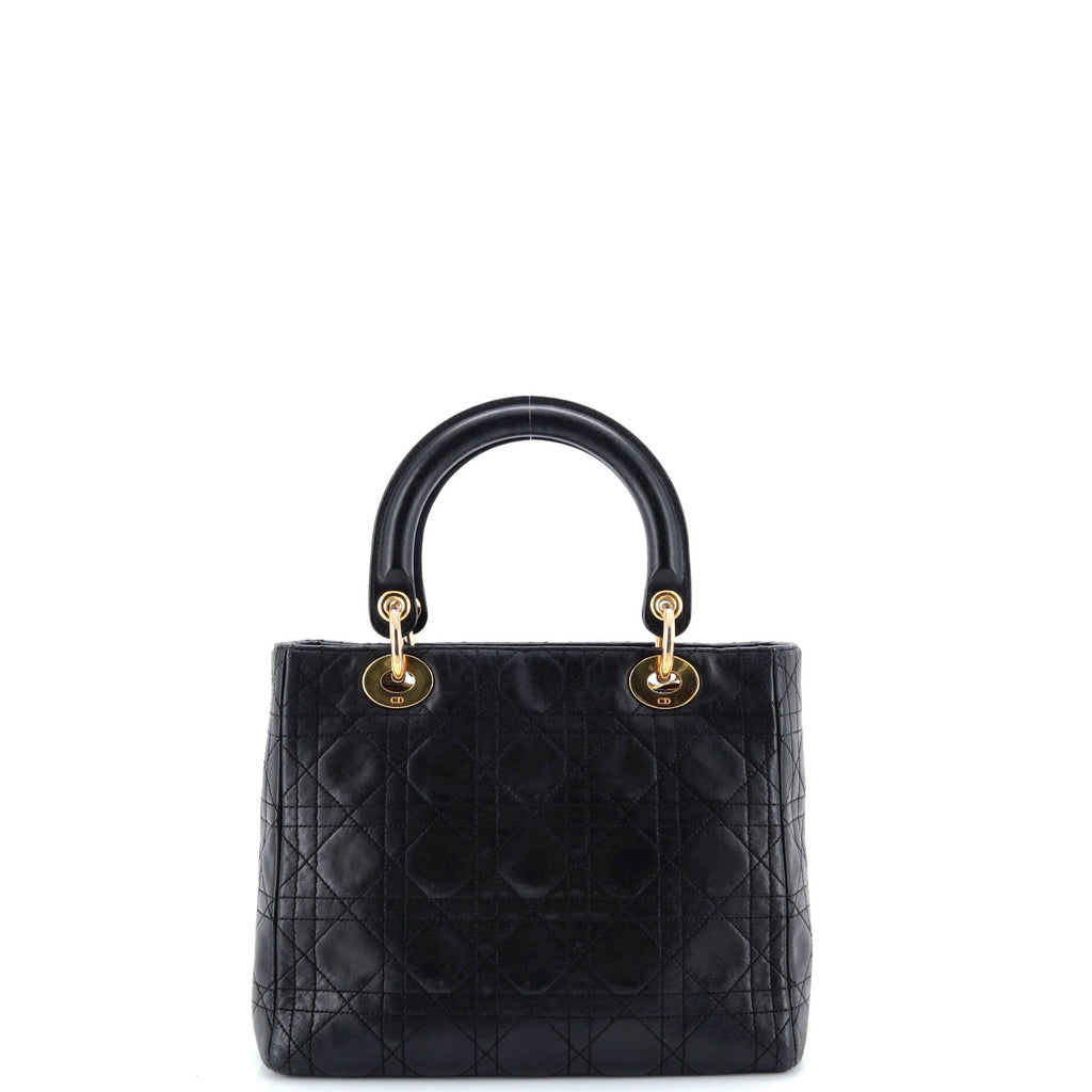 Vintage Lady Dior Bag Cannage Quilt Lambskin Medium