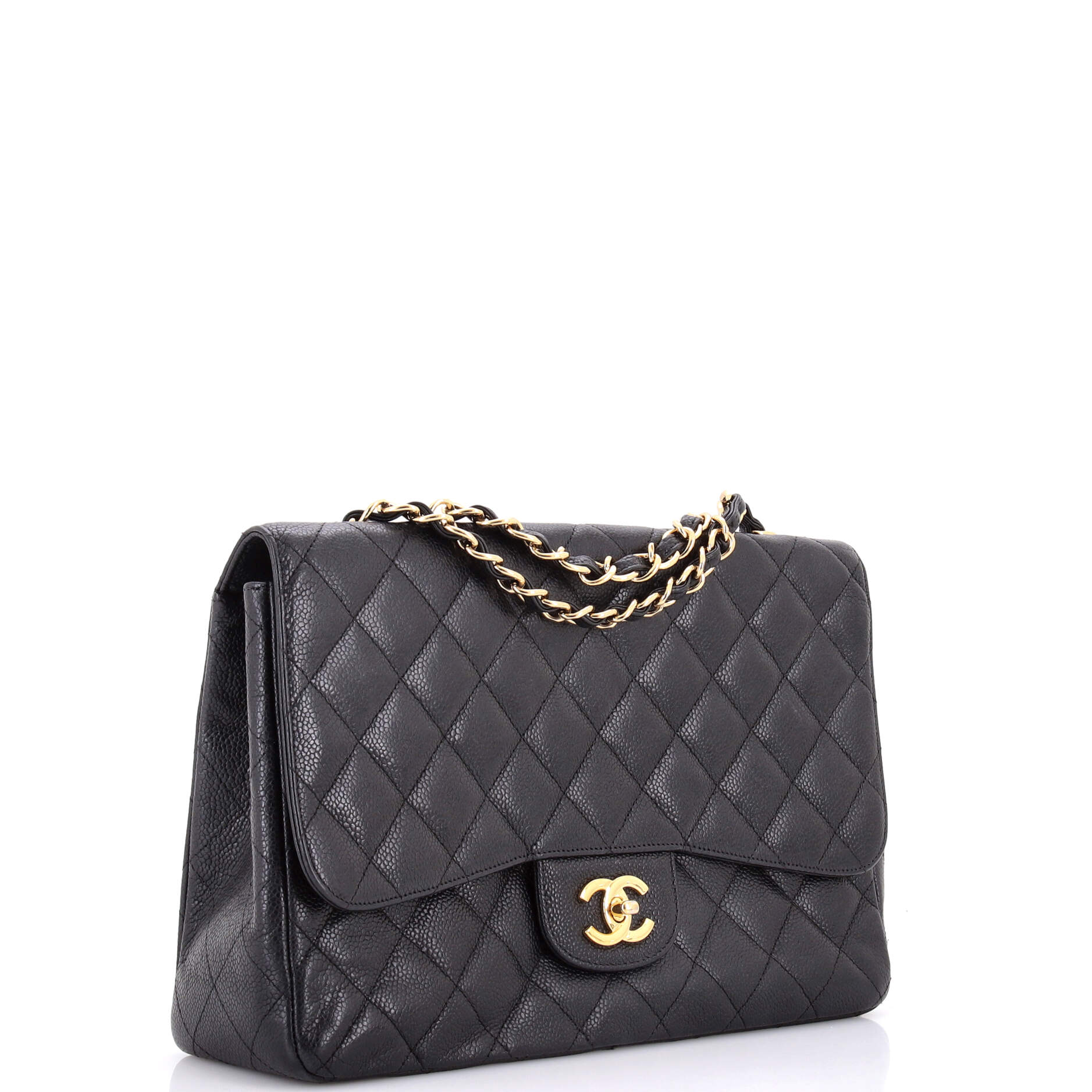Vintage Classic Single Flap Bag Quilted Caviar Jumbo