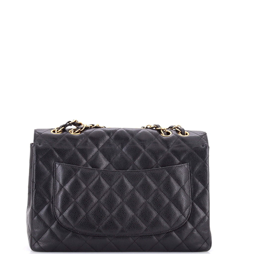 Vintage Classic Single Flap Bag Quilted Caviar Jumbo