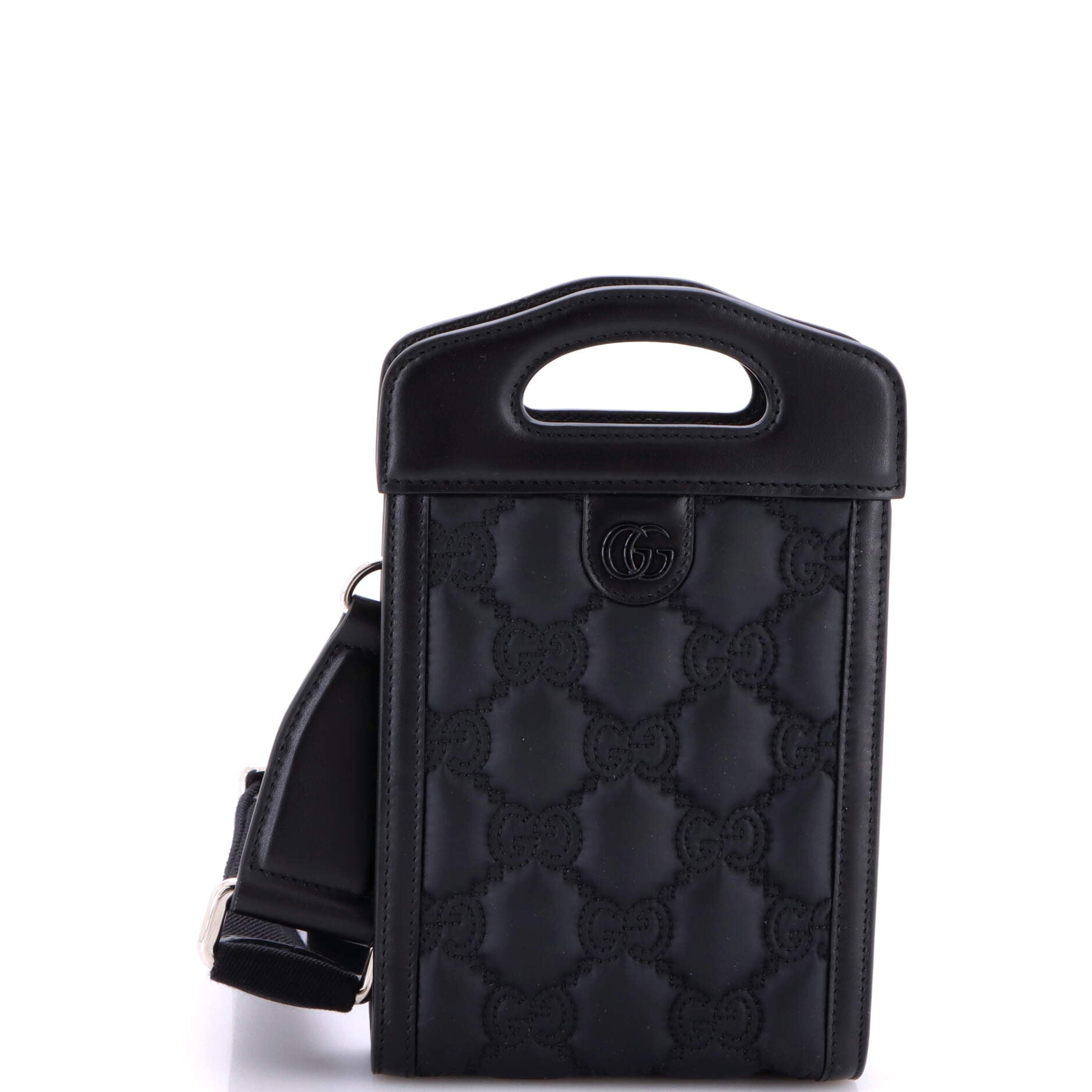 Top Handle Crossbody Bag GG Embossed Matelasse Nylon with Leather Mini