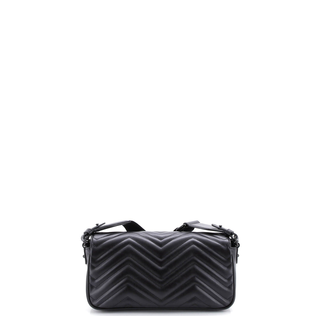 GG Marmont Monochrome Flap Bag Matelasse Leather Medium