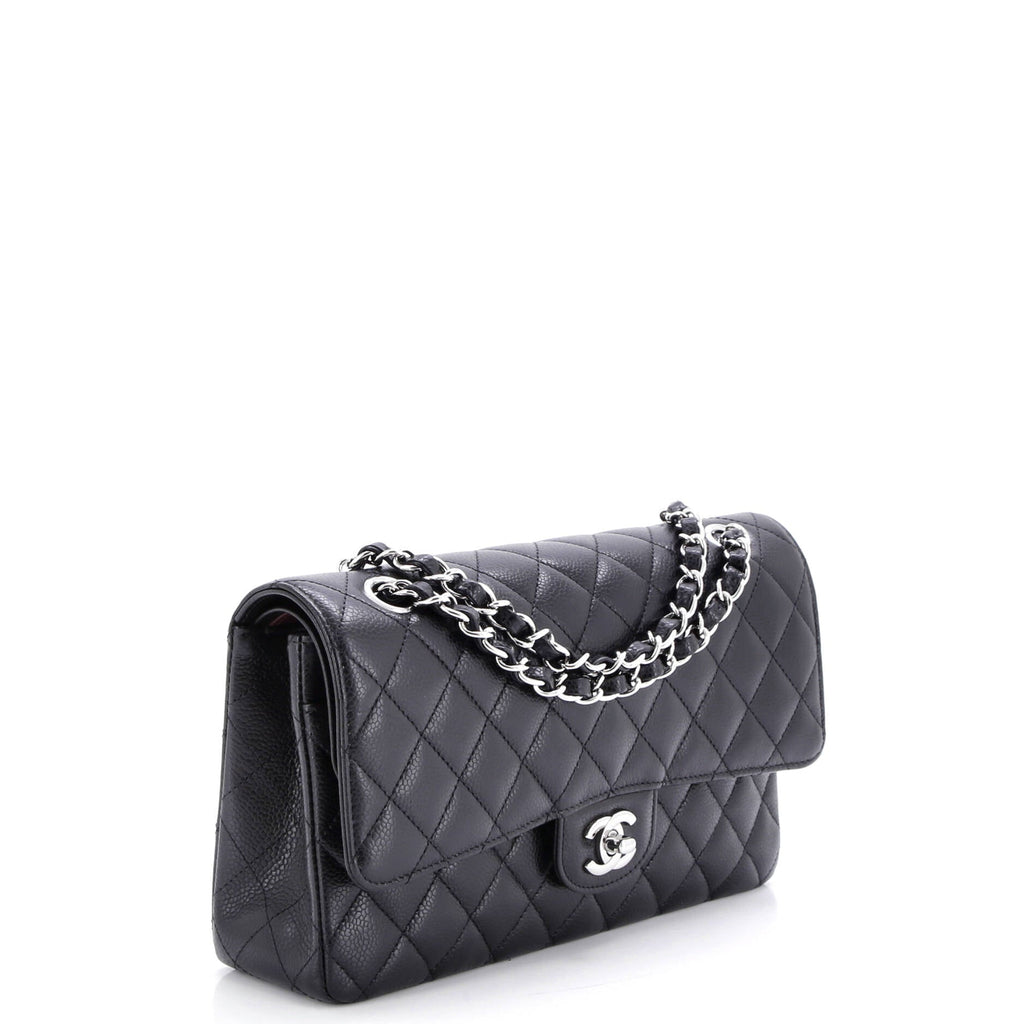 Classic Double Flap Bag Quilted Caviar Medium