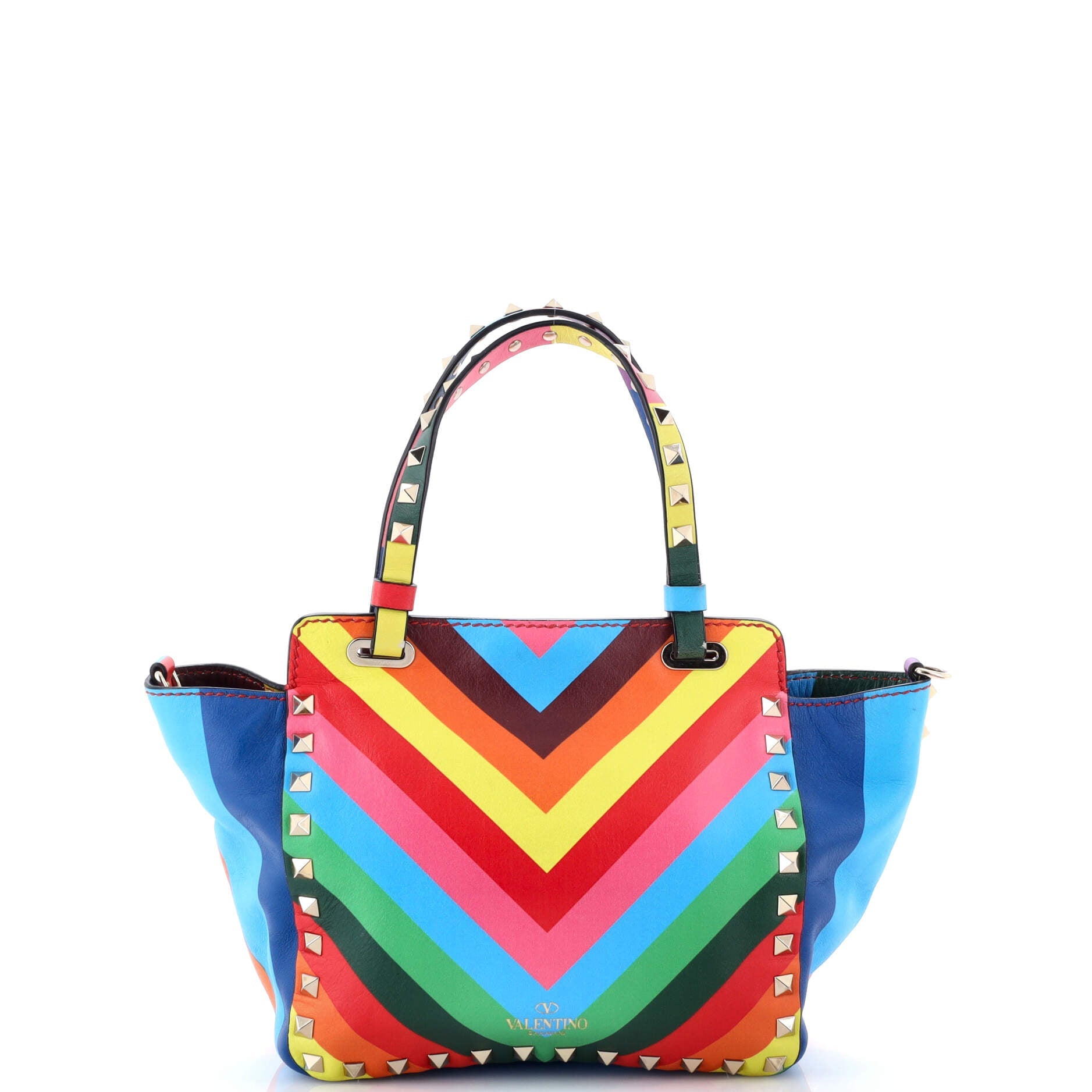 1973 Rockstud Tote Striped Leather Mini