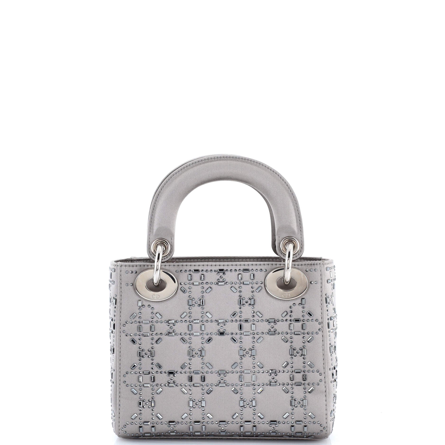 Lady Dior Bag Crystal Embellished Cannage Quilt Satin Mini