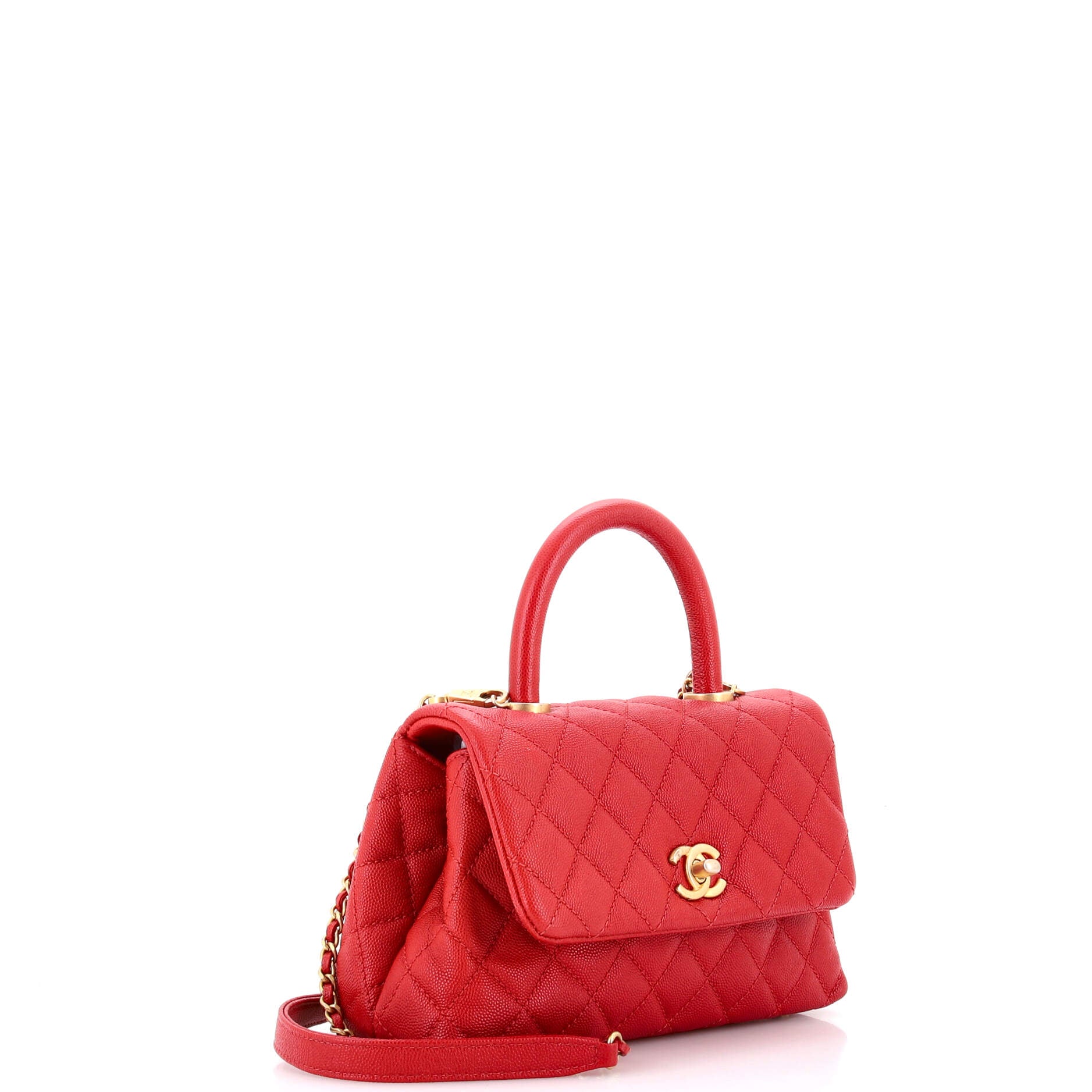 Coco Top Handle Bag Quilted Caviar Mini