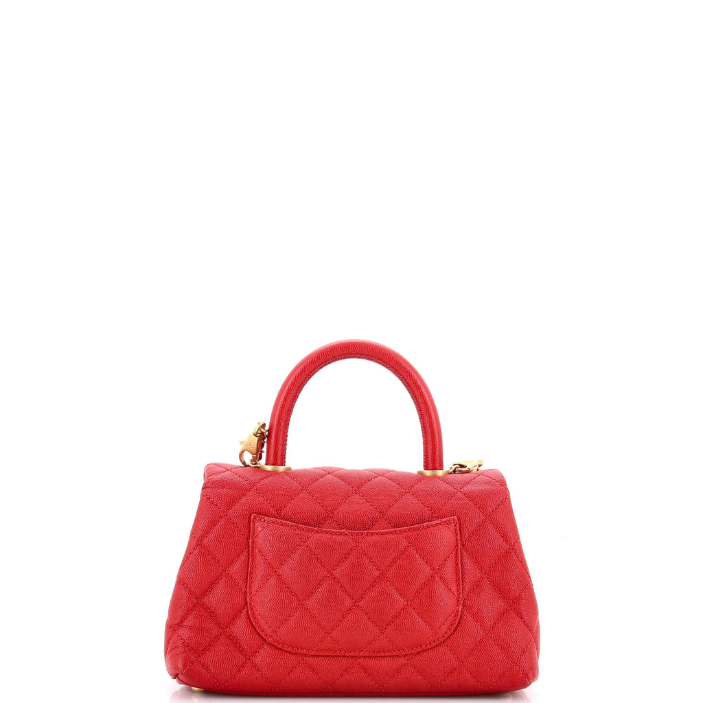 Coco Top Handle Bag Quilted Caviar Mini