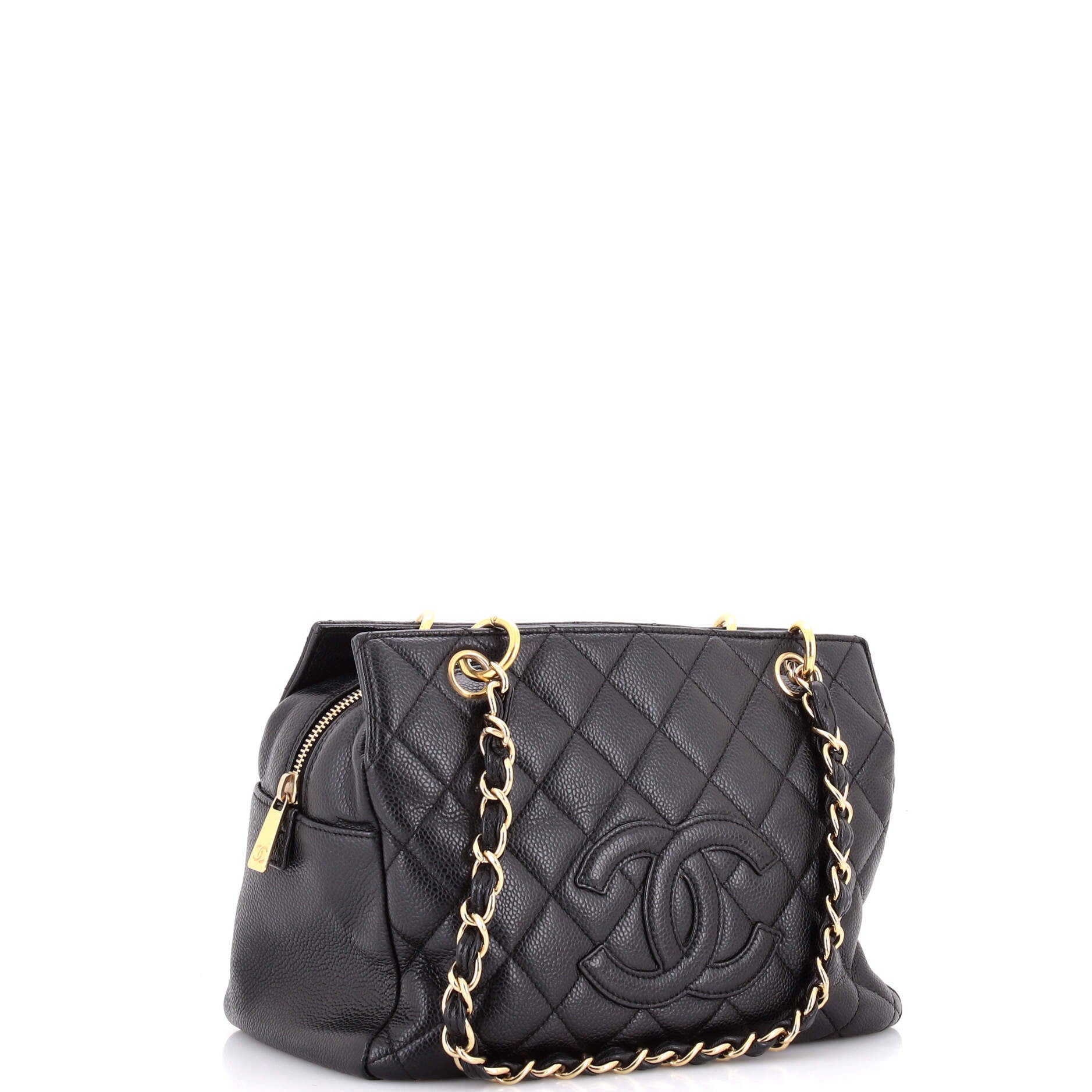 Petite Timeless Tote Quilted Caviar