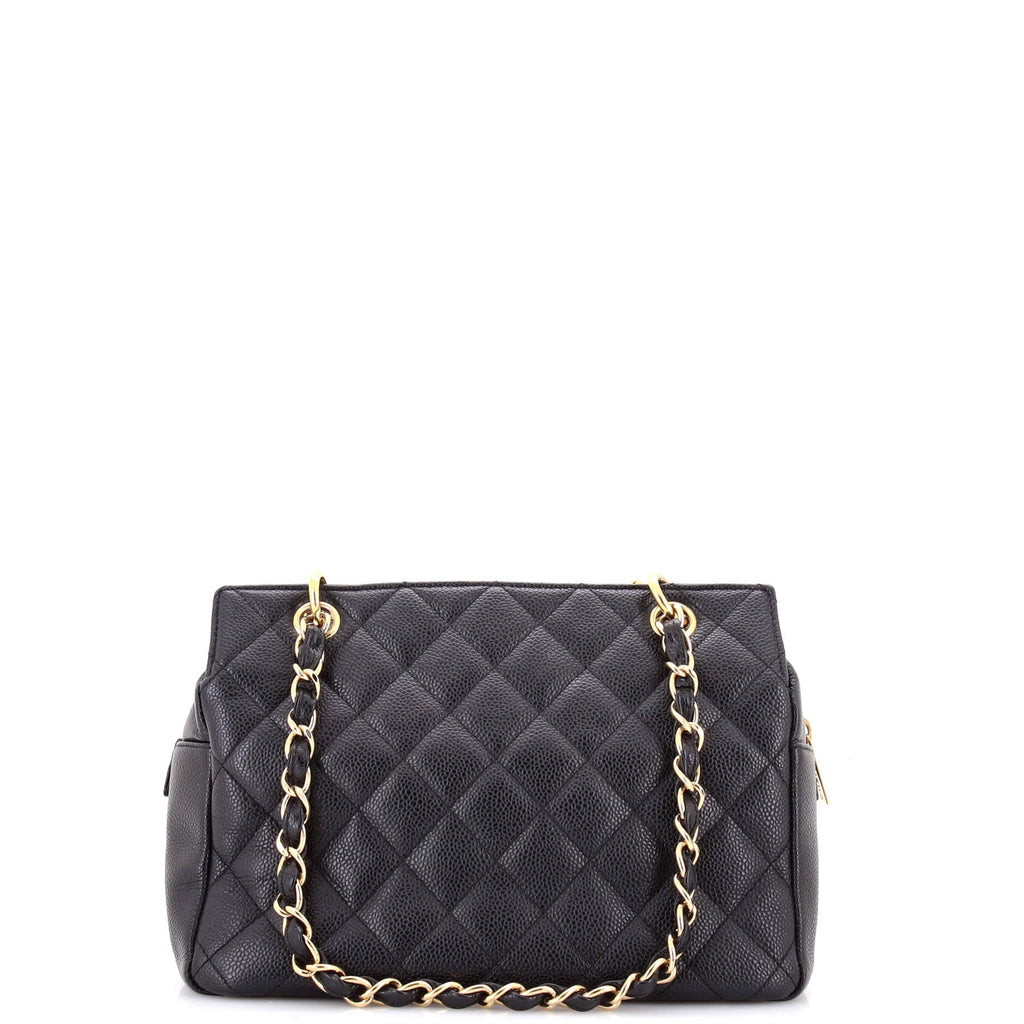 Petite Timeless Tote Quilted Caviar