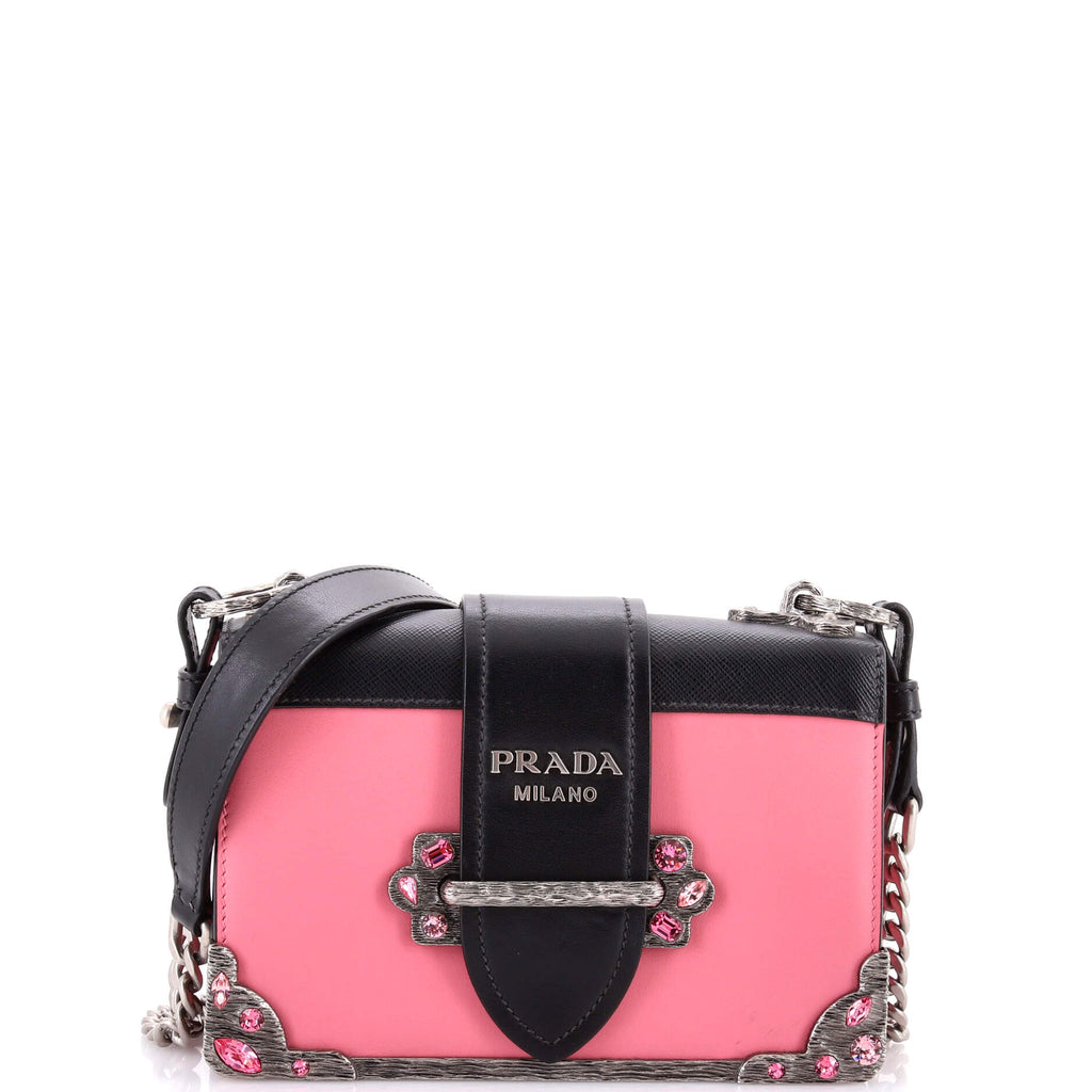Cahier Chain Crossbody Bag City Calf and Saffiano Small