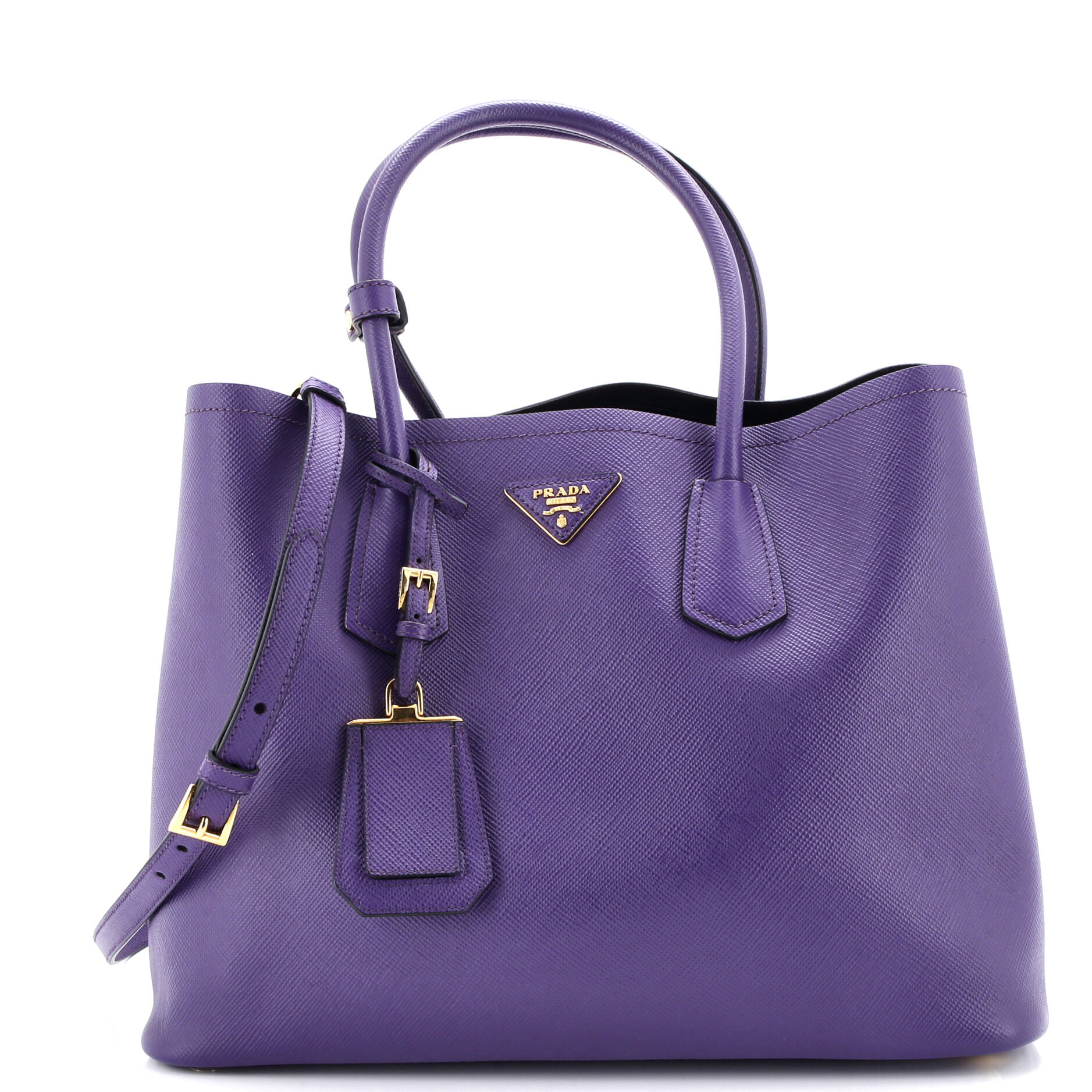 Cuir Double Tote Saffiano Leather Large