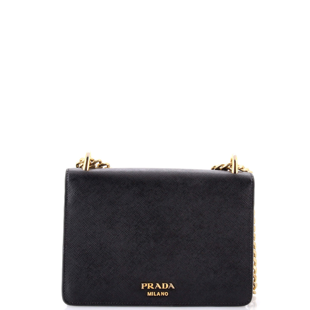 Envelope Flap Chain Shoulder bag Saffiano Leather Small