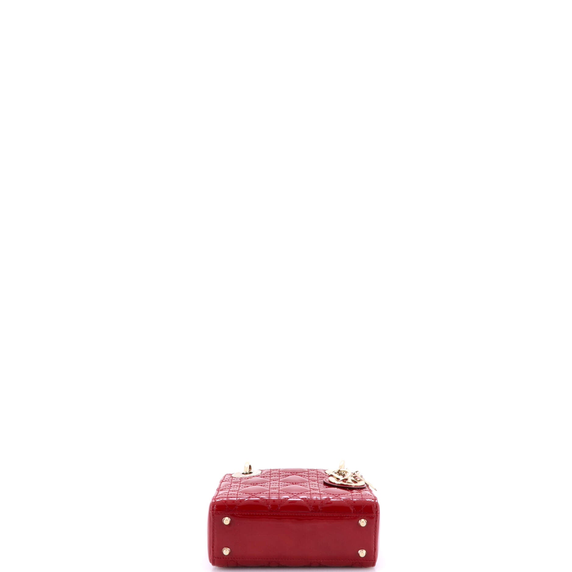 Lady Dior Chain Bag Cannage Quilt Patent Mini