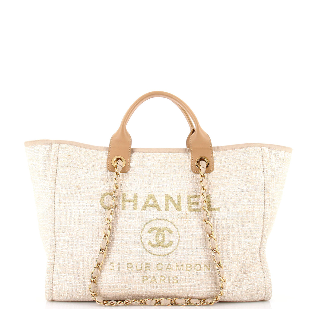 Deauville Tote Raffia with Glitter Detail Large