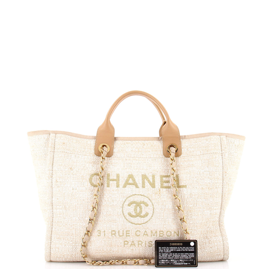 Deauville Tote Raffia with Glitter Detail Large