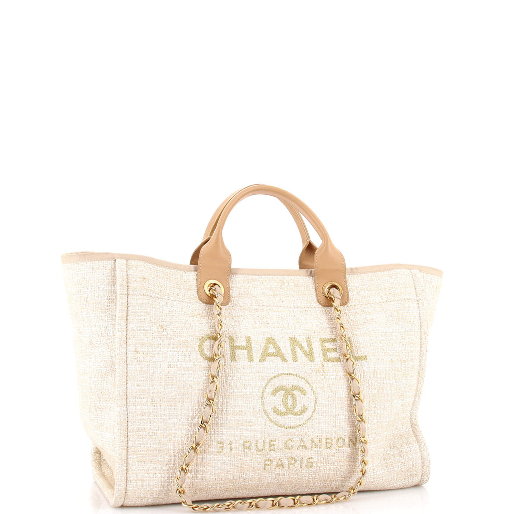 Deauville Tote Raffia with Glitter Detail Large