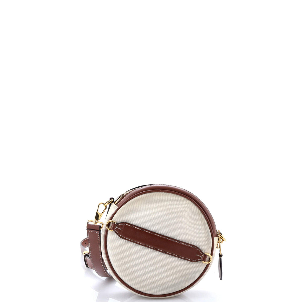 Louise Round Bag Canvas with Leather
