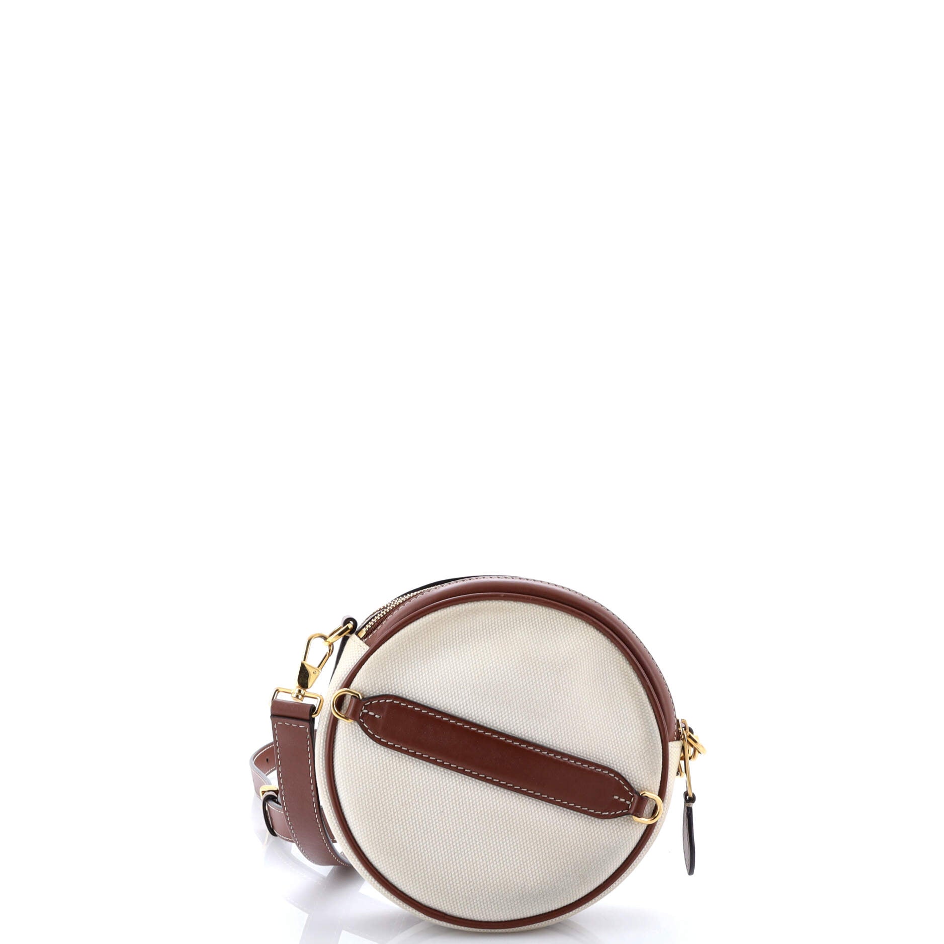 Louise Round Bag Canvas with Leather
