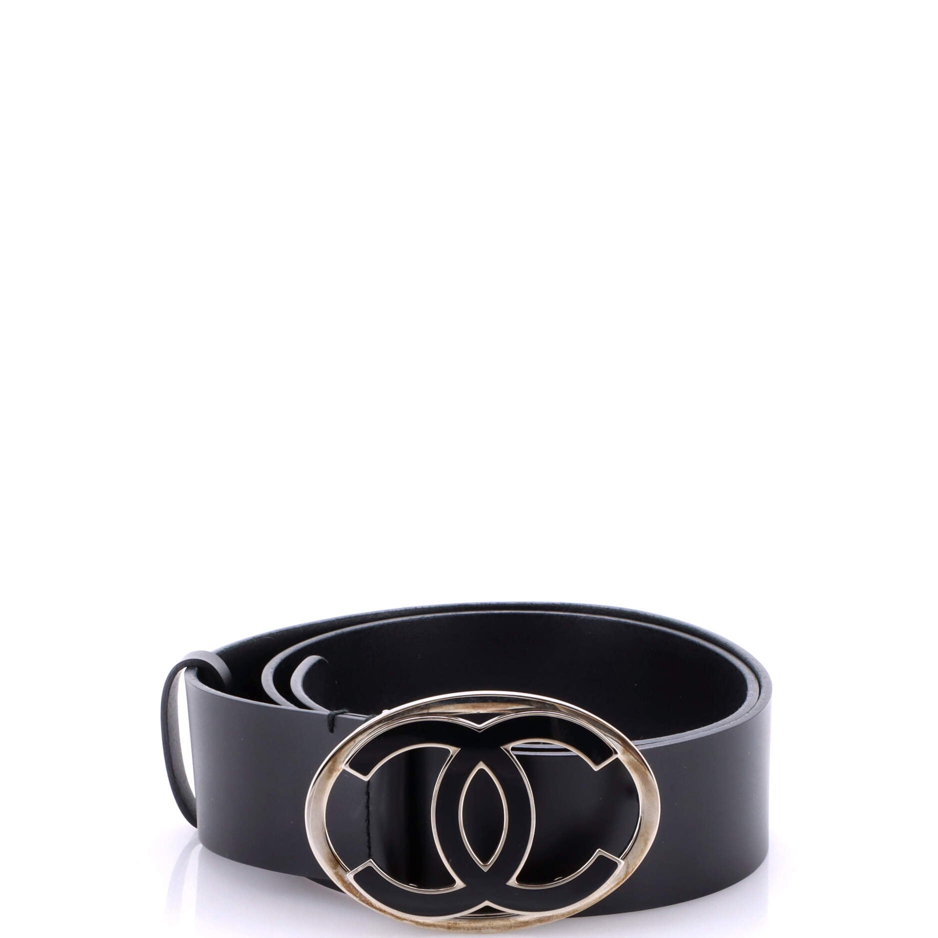 Oval CC Belt Calfskin Wide