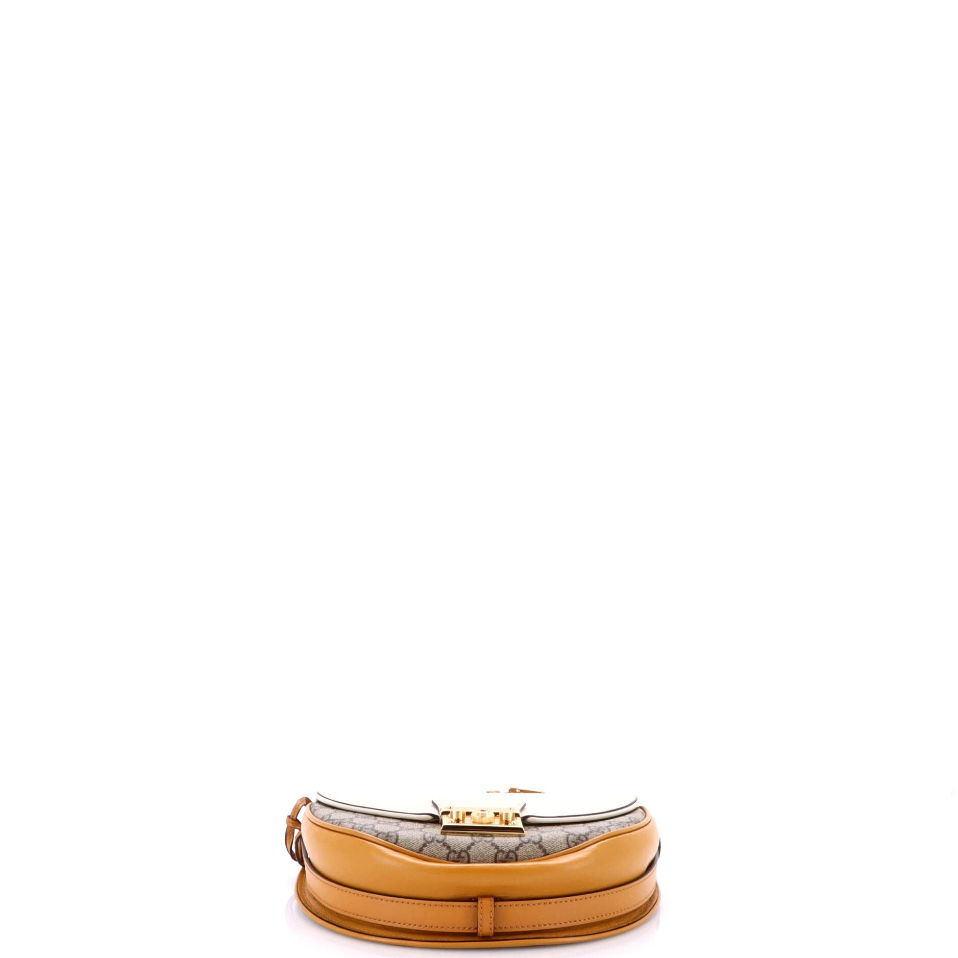 Padlock Saddle Shoulder Bag GG Coated Canvas and Leather Small