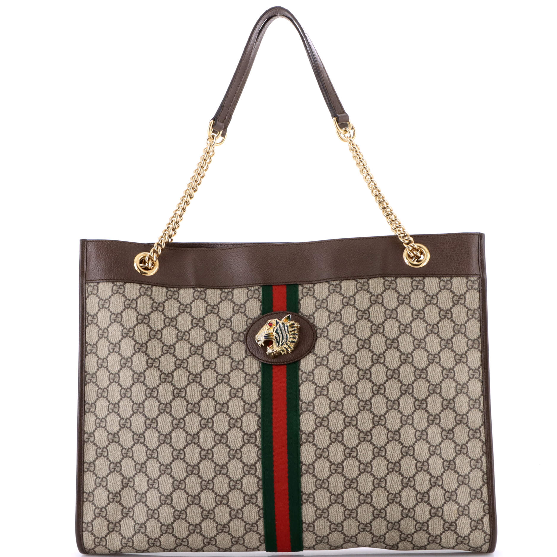 Rajah Chain Tote GG Coated Canvas Large