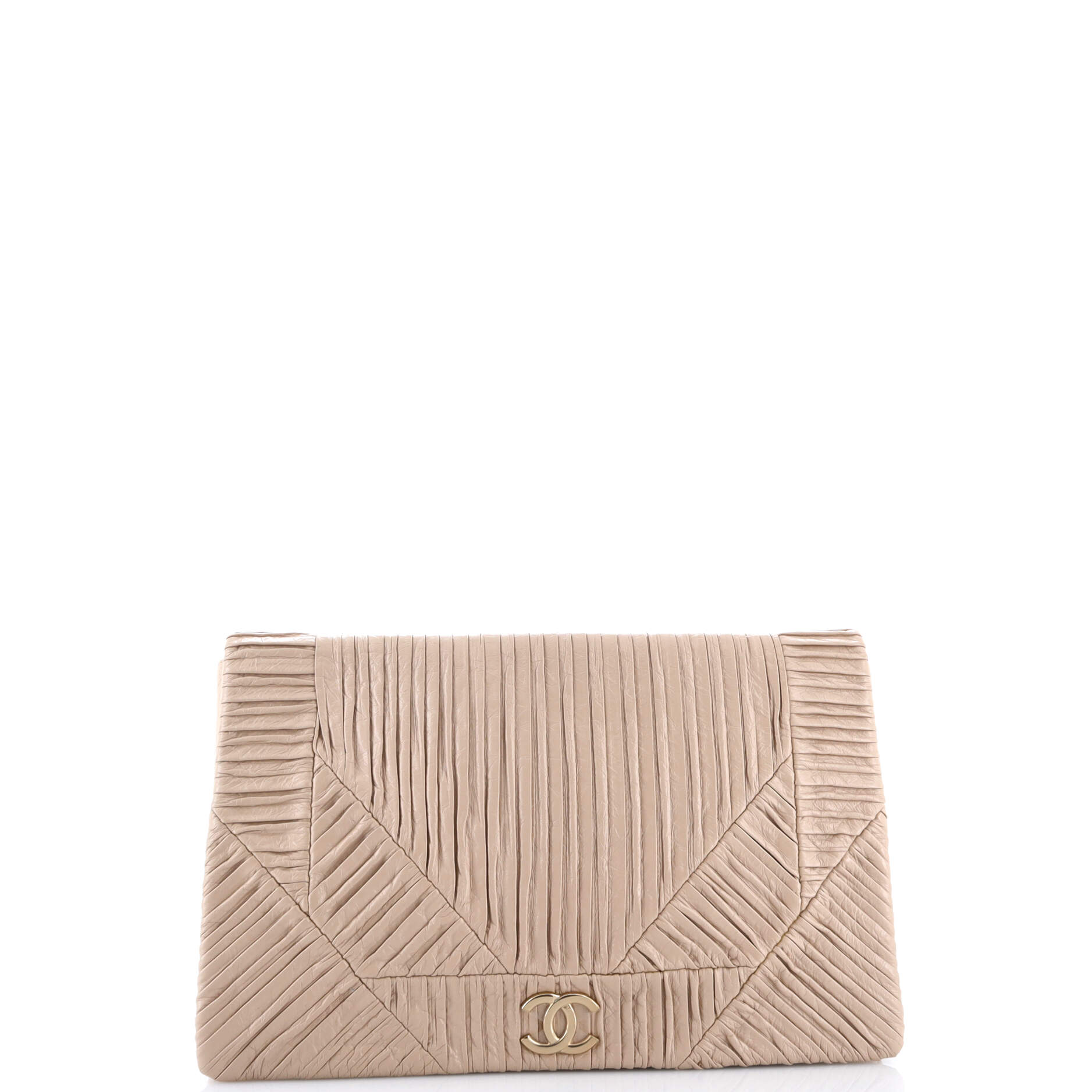 Coco Pleats Flap Clutch Pleated Crumpled Calfskin Medium