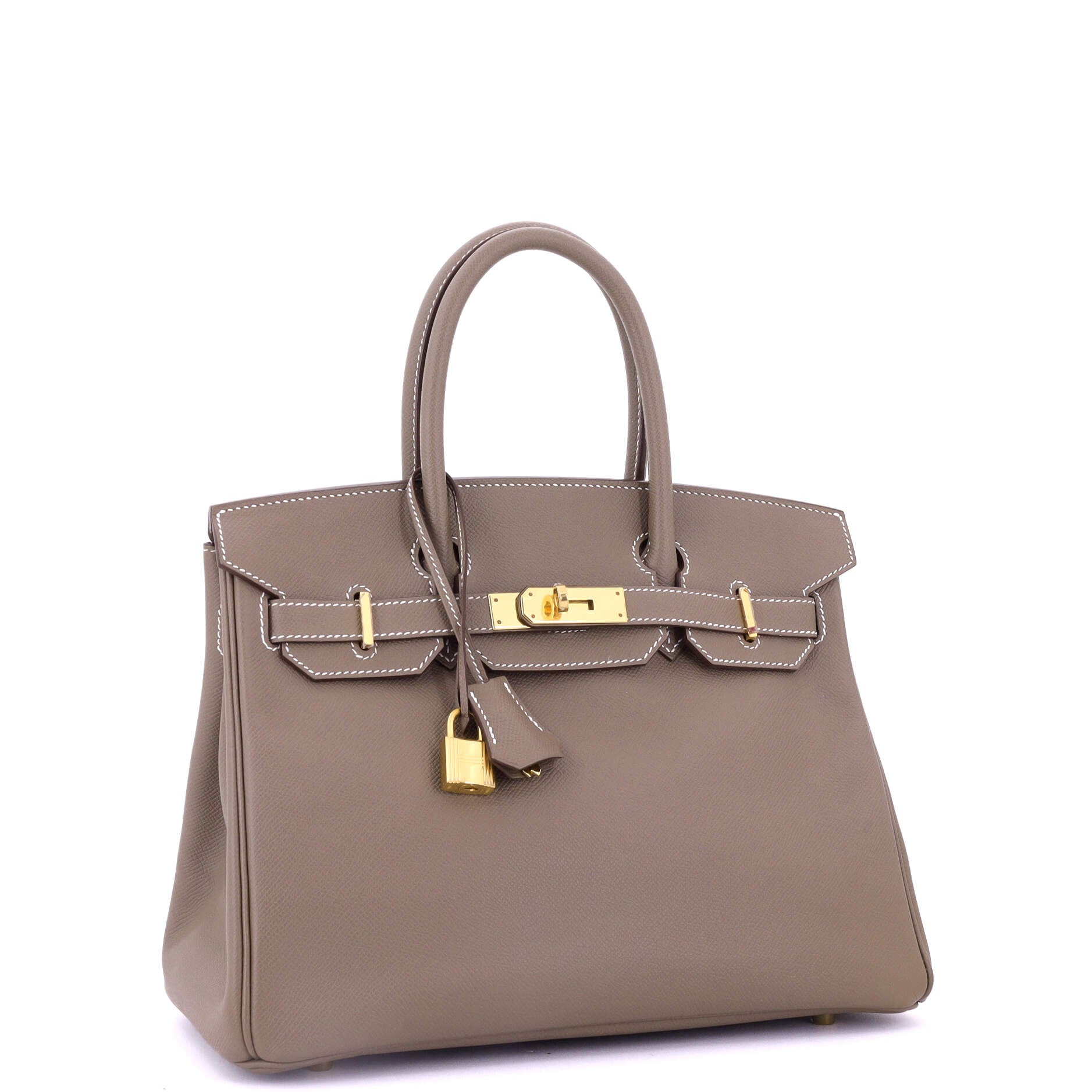 Birkin Handbag Grey Epsom with Gold Hardware 30