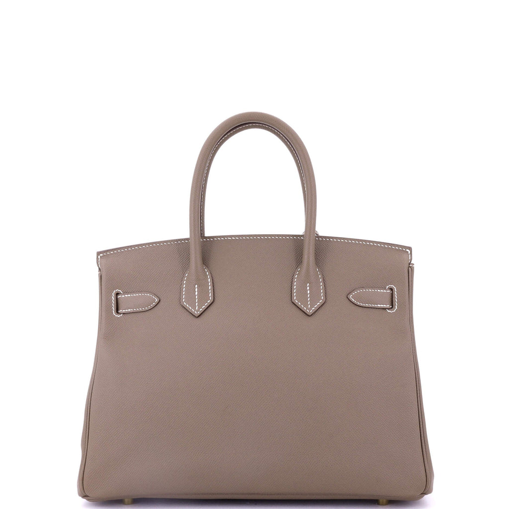 Birkin Handbag Grey Epsom with Gold Hardware 30