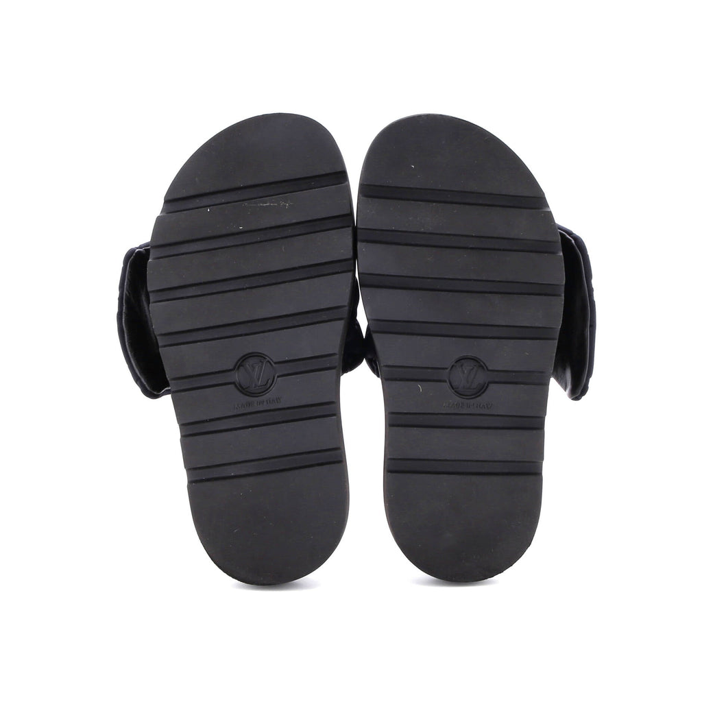 Women's Pool Pillow Comfort Mule Sandals Monogram Puffer Fabric