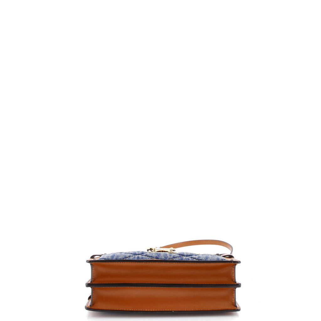 Trunk Clutch Malletage Denim with Monogram Leather
