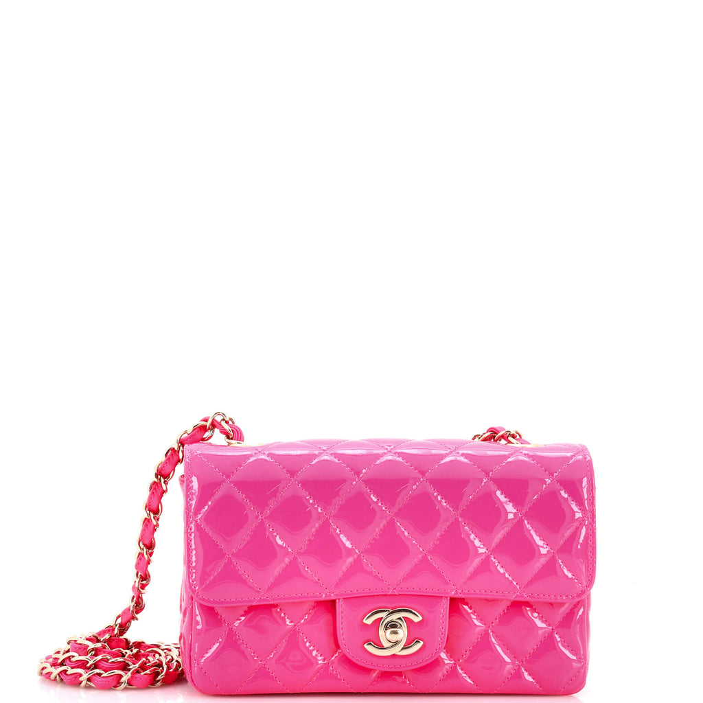 Classic Single Flap Bag Quilted Patent Mini