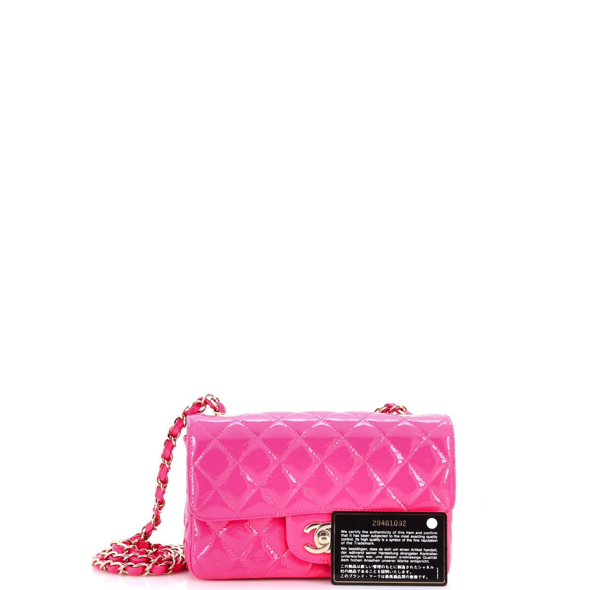 Classic Single Flap Bag Quilted Patent Mini