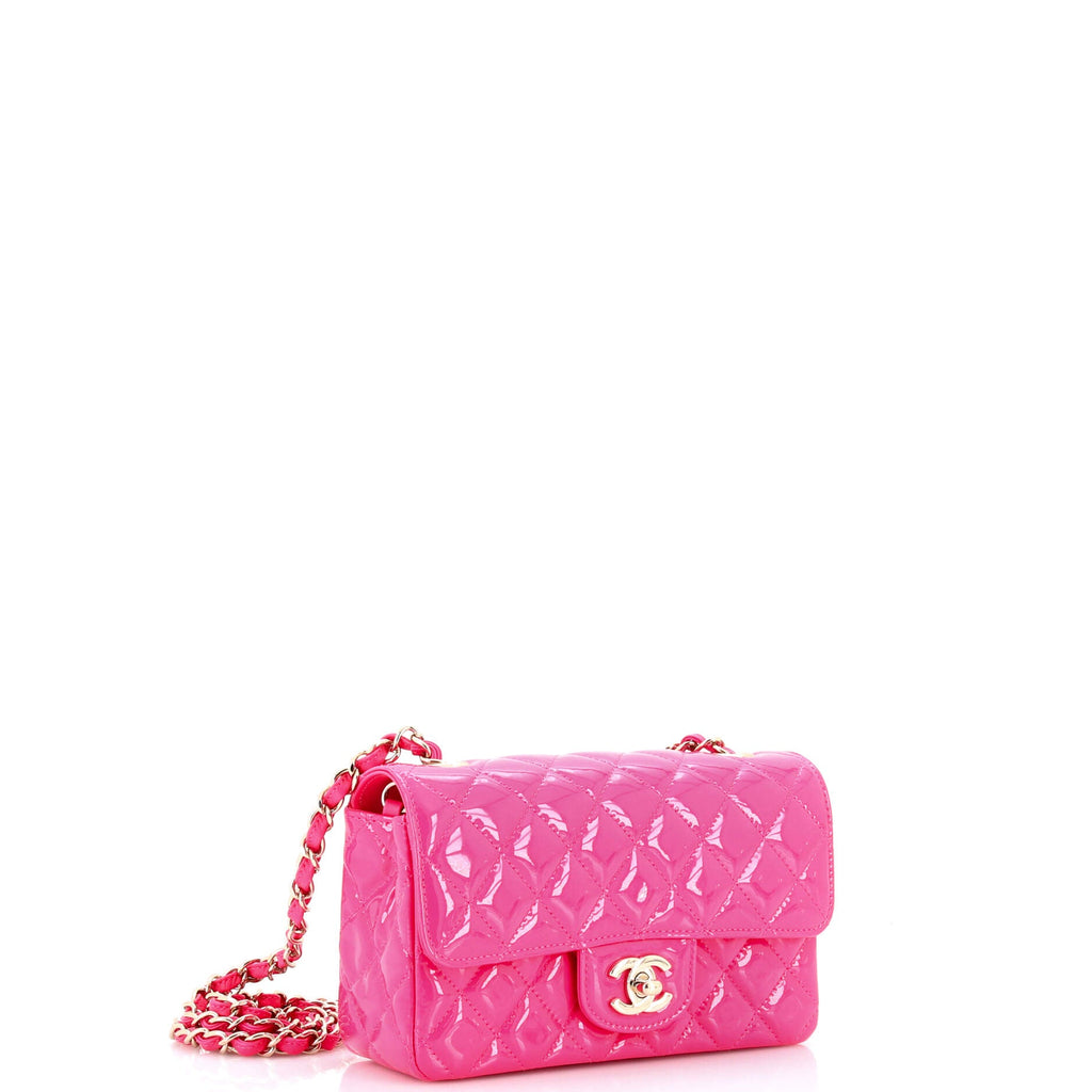 Classic Single Flap Bag Quilted Patent Mini