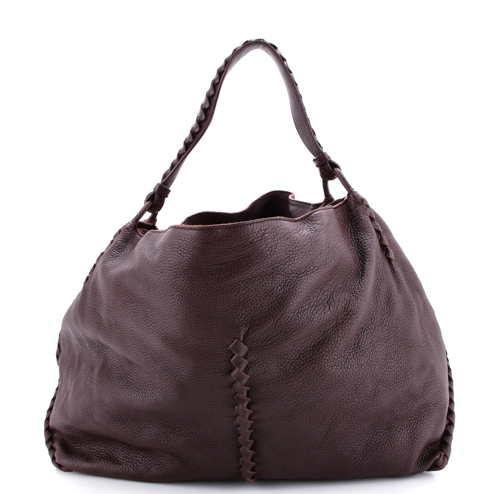 Open Hobo Cervo with Intrecciato Detail Medium