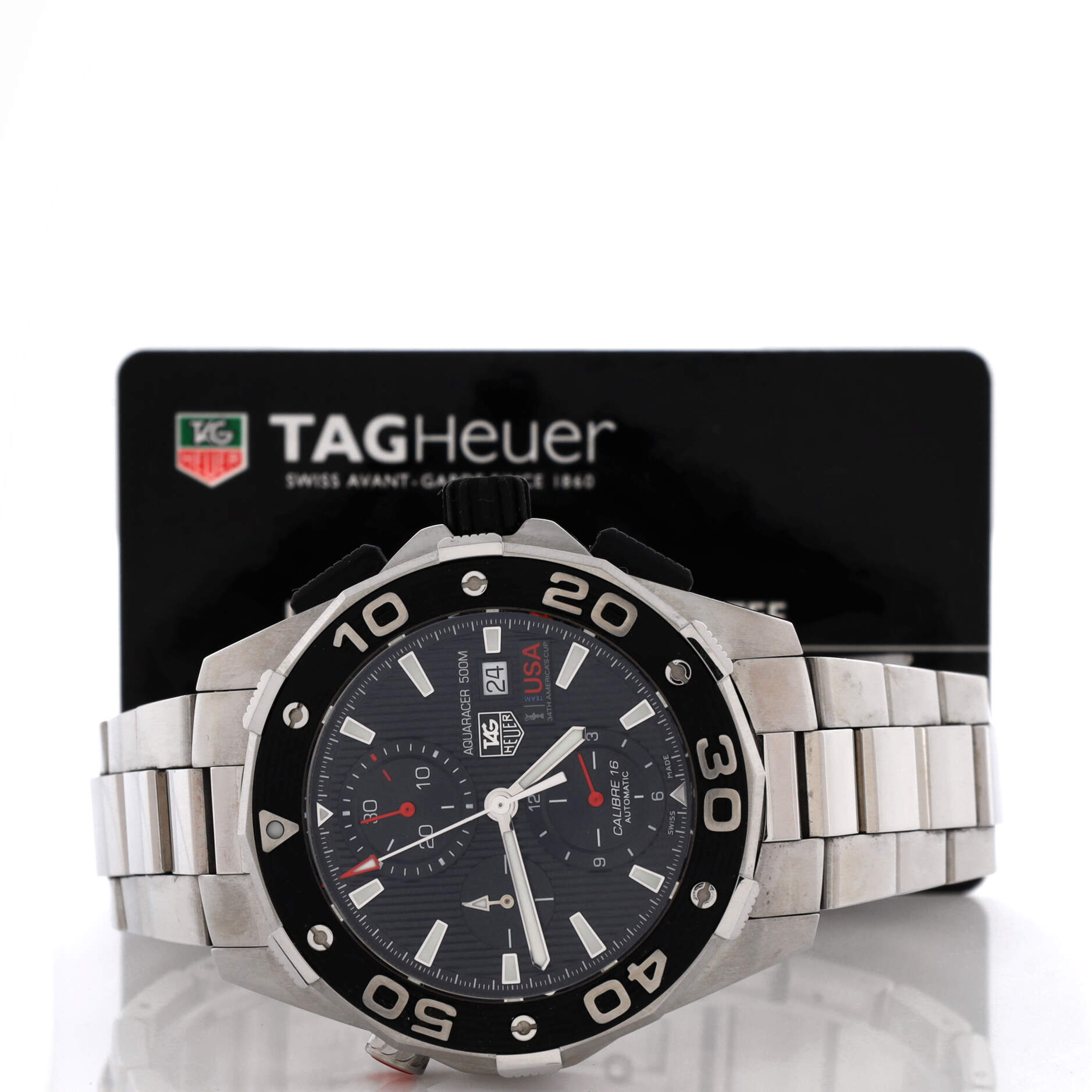 Aquaracer 500M Team USA Chronograph Automatic Watch Stainless Steel 44