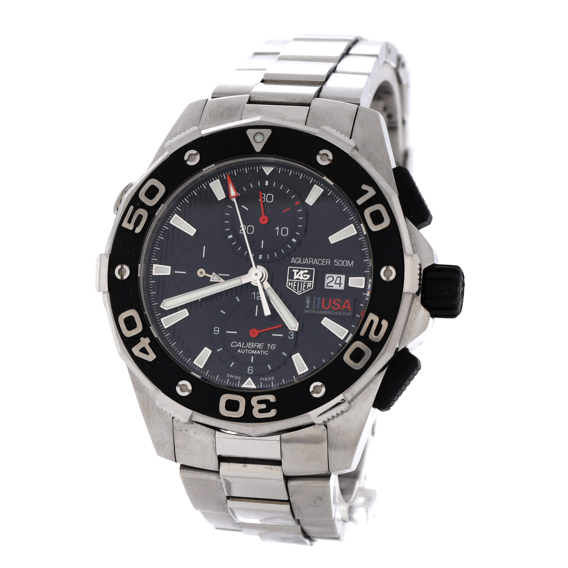 Aquaracer 500M Team USA Chronograph Automatic Watch Stainless Steel 44