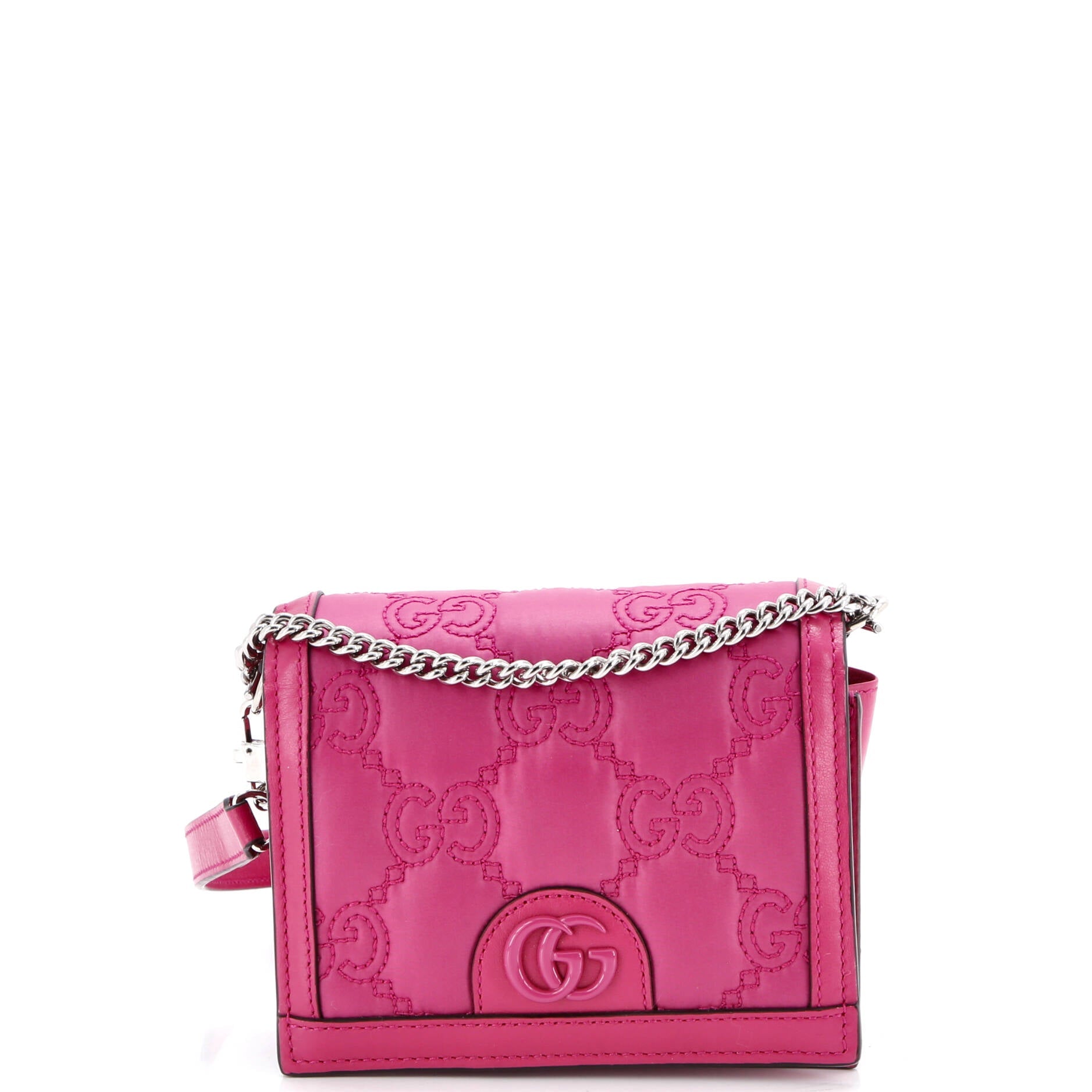 GG Marmont Flap Messenger Bag GG Matelasse Nylon with Leather Mini