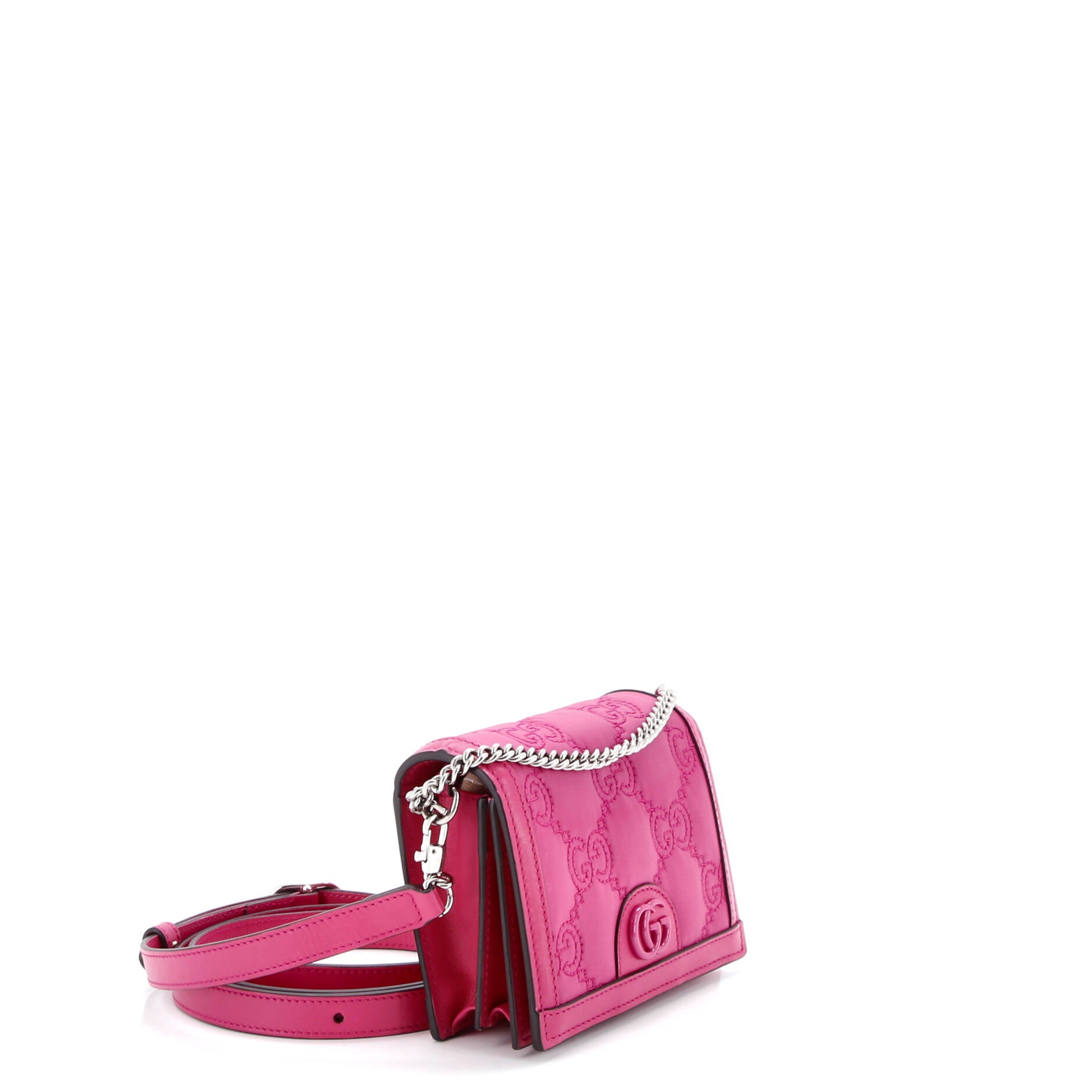 GG Marmont Flap Messenger Bag GG Matelasse Nylon with Leather Mini