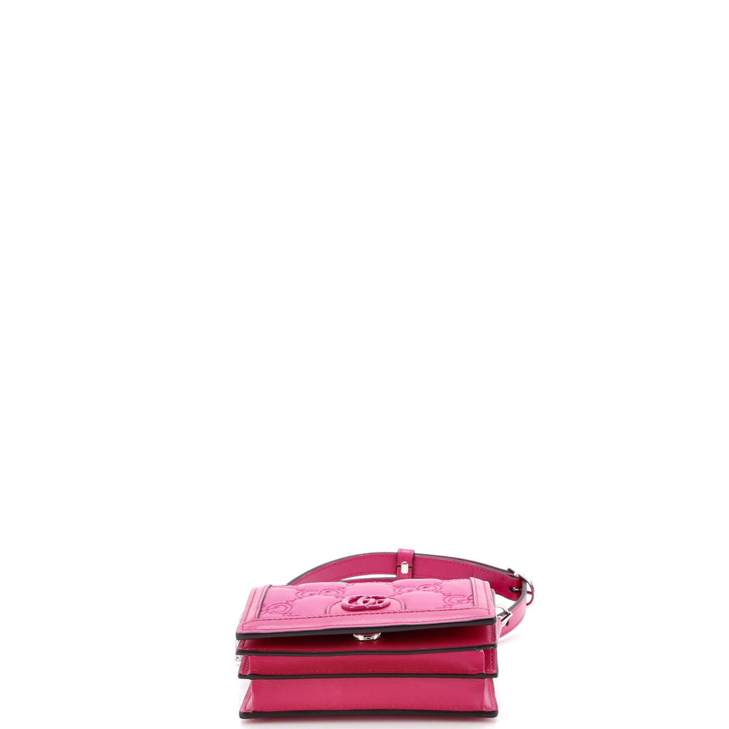 GG Marmont Flap Messenger Bag GG Matelasse Nylon with Leather Mini