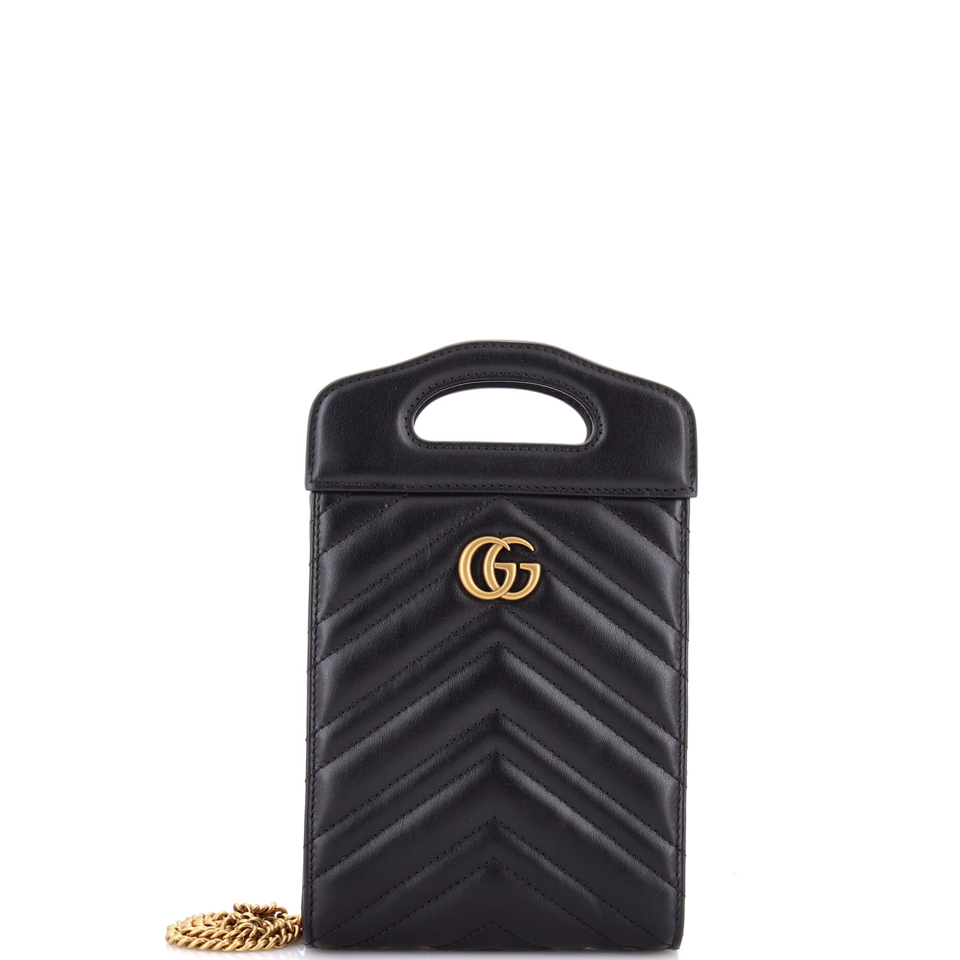 GG Marmont Top Handle Convertible Chain Tote Matelasse Leather Mini