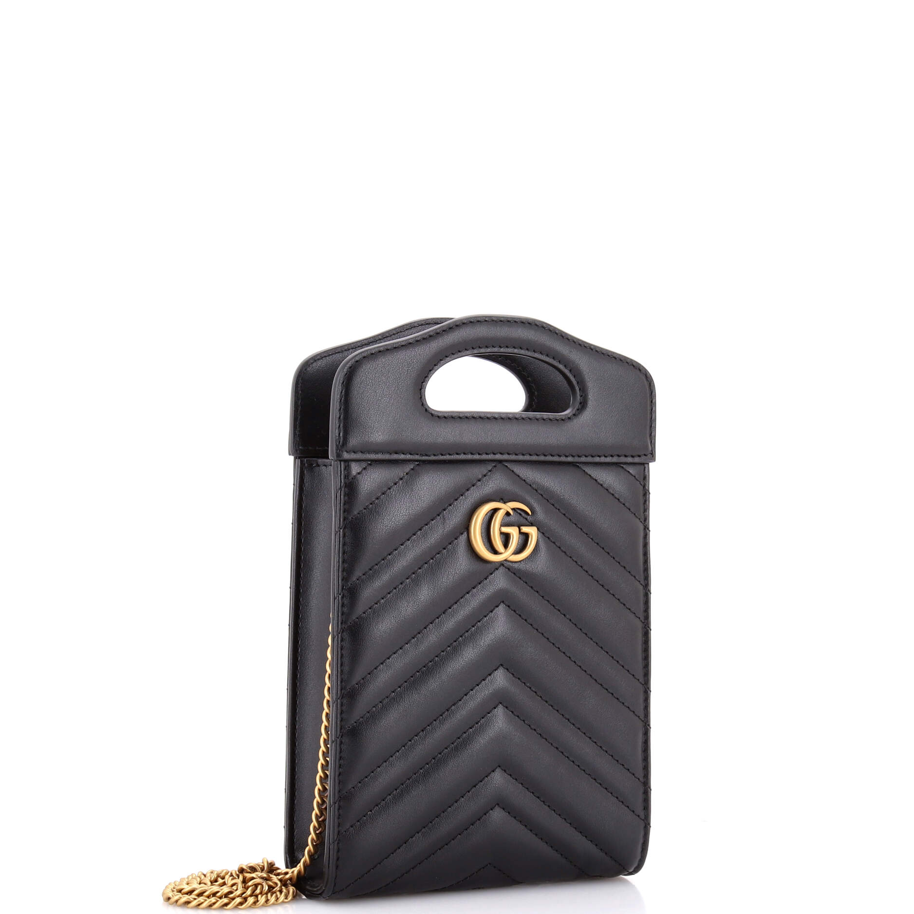 GG Marmont Top Handle Convertible Chain Tote Matelasse Leather Mini
