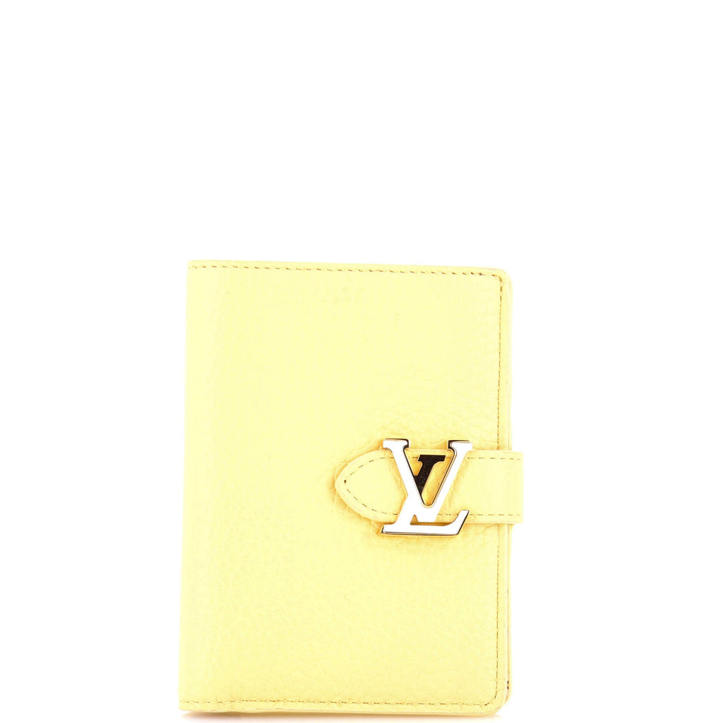 LV Vertical Wallet Taurillion Leather Compact