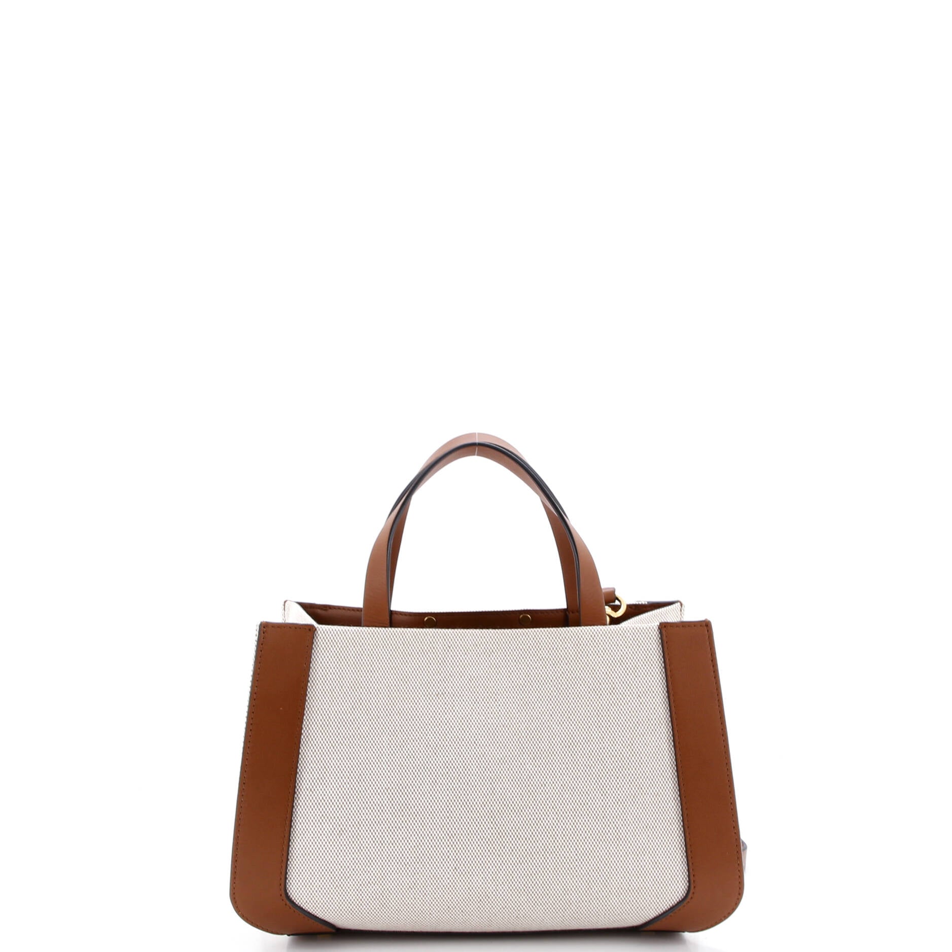 VLogo Shopper Tote Canvas and Leather Small