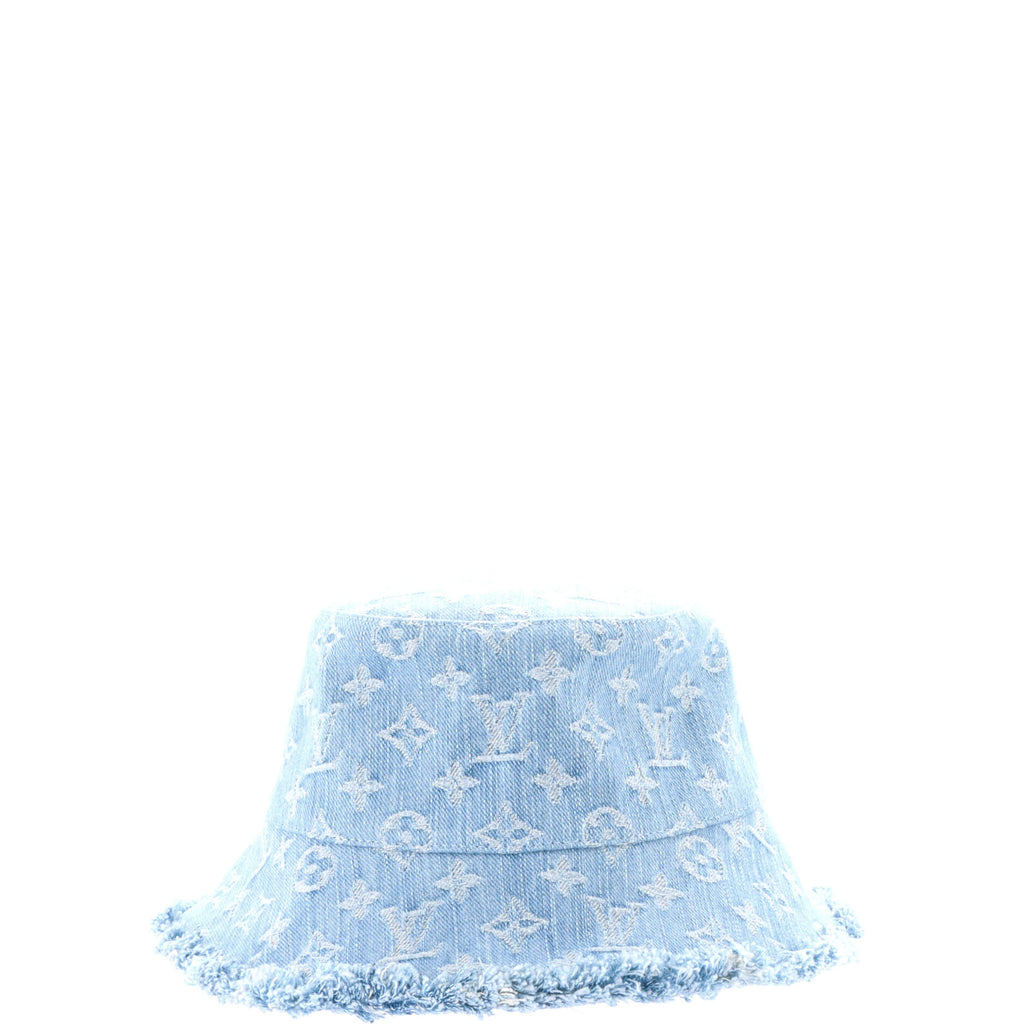 Fringe Bucket Hat Monogram Denim