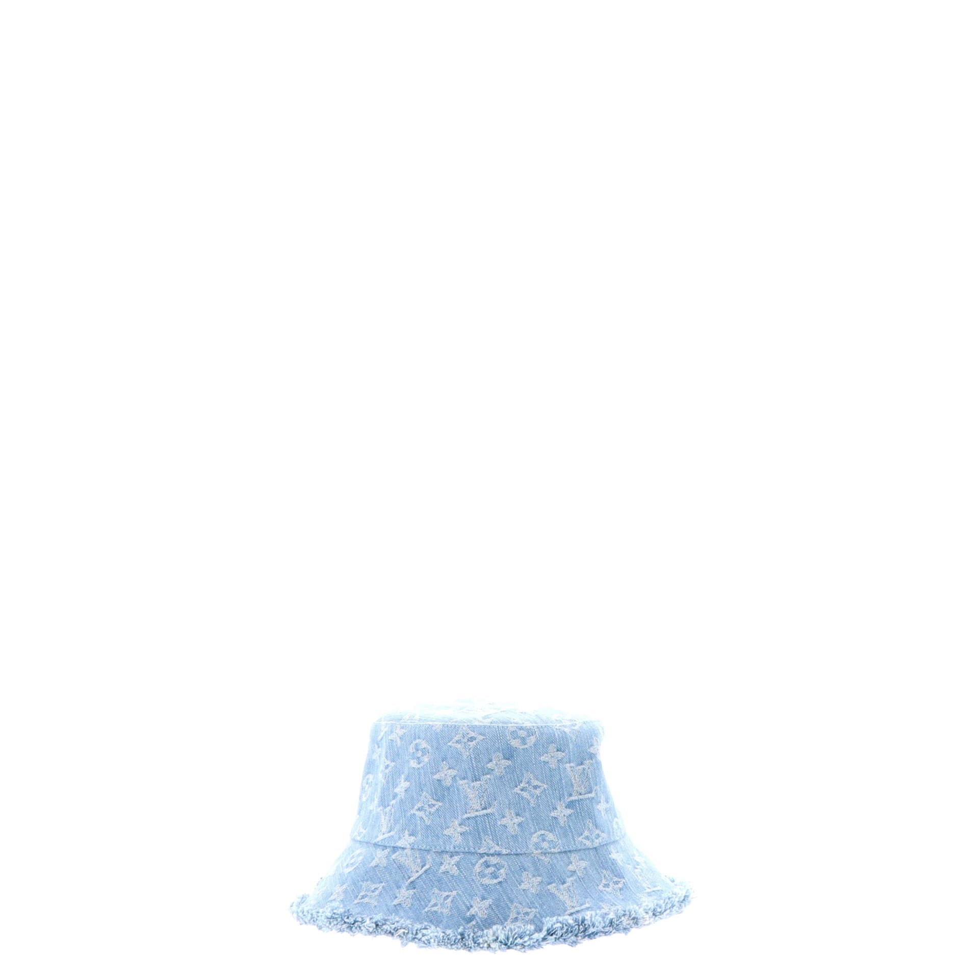 Fringe Bucket Hat Monogram Denim