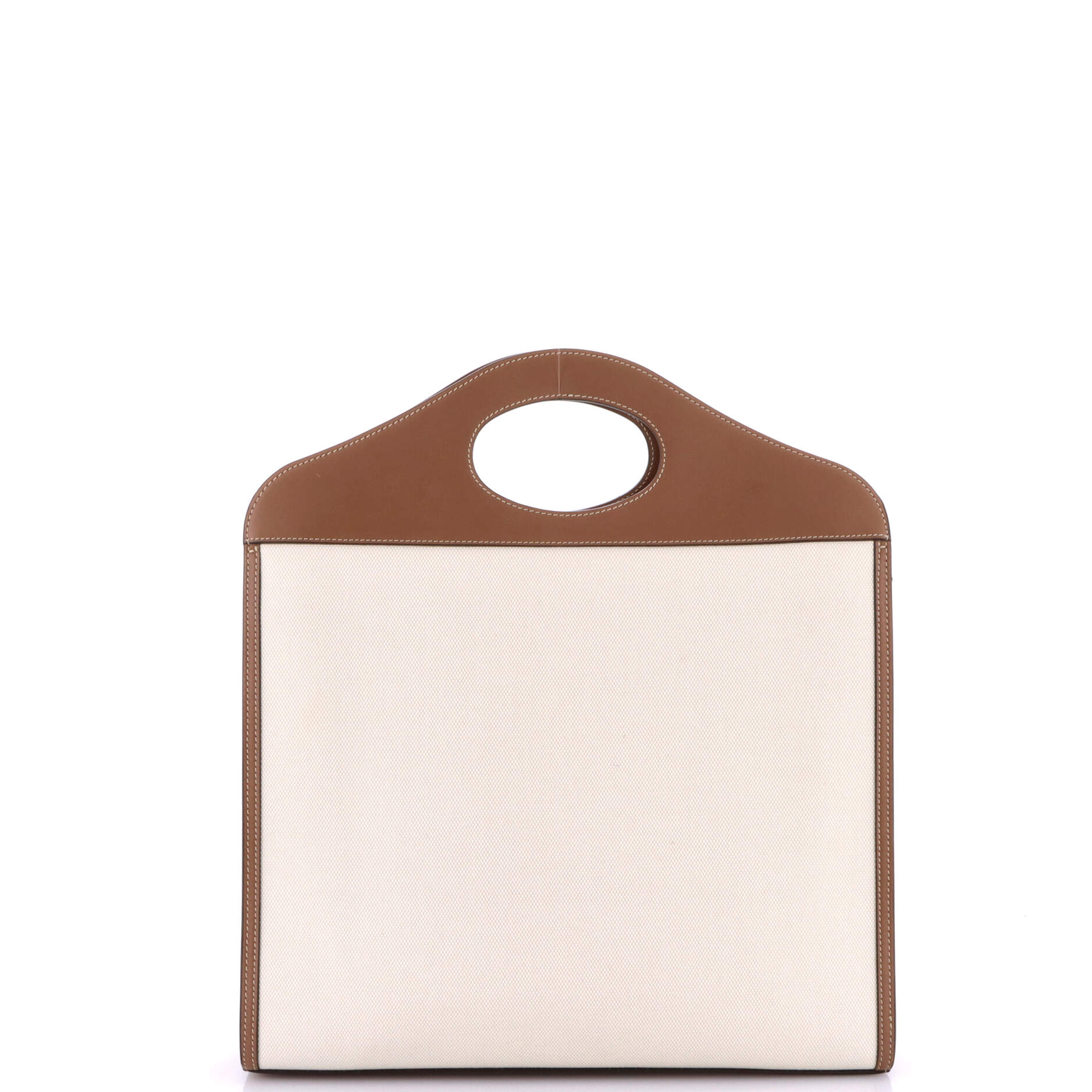 Logo Pocket Tote Canvas with Leather Medium