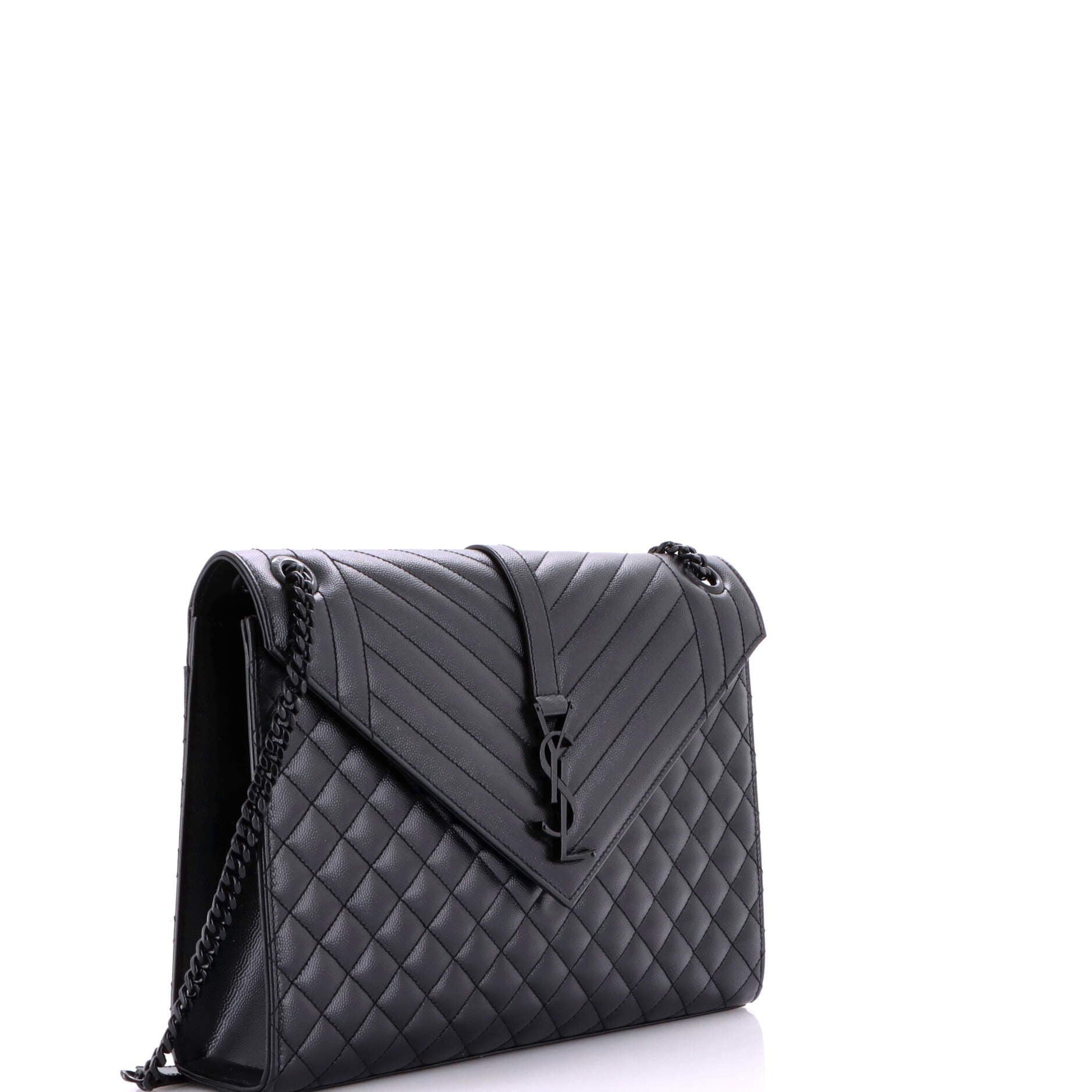 Classic Monogram Envelope Satchel Mixed Matelasse Leather Large
