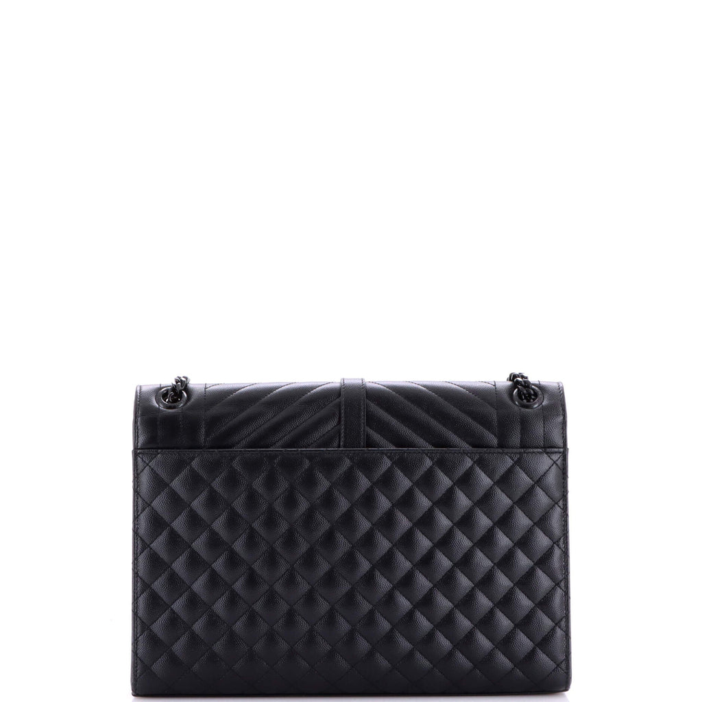 Classic Monogram Envelope Satchel Mixed Matelasse Leather Large
