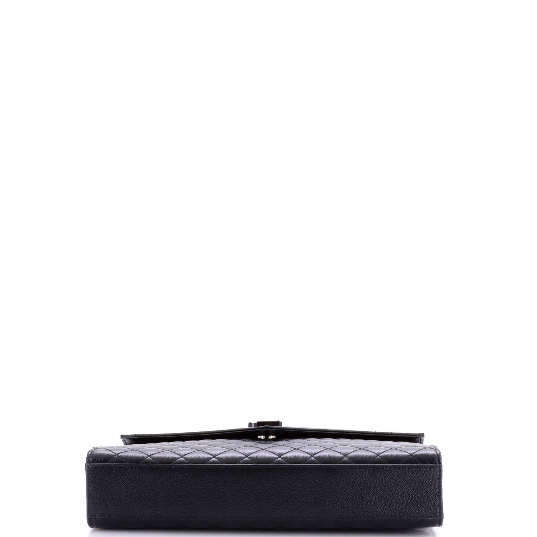 Classic Monogram Envelope Satchel Mixed Matelasse Leather Large