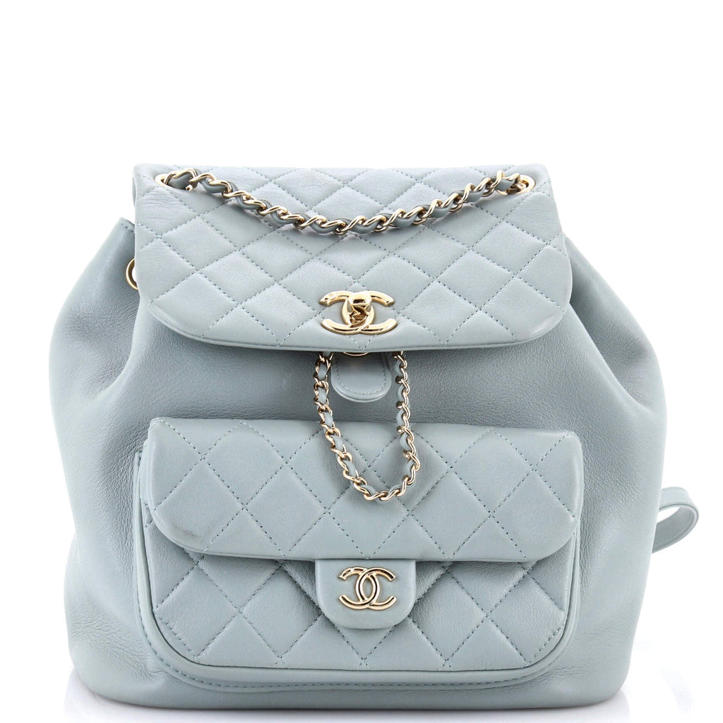 Duma Drawstring Backpack Quilted Leather Large